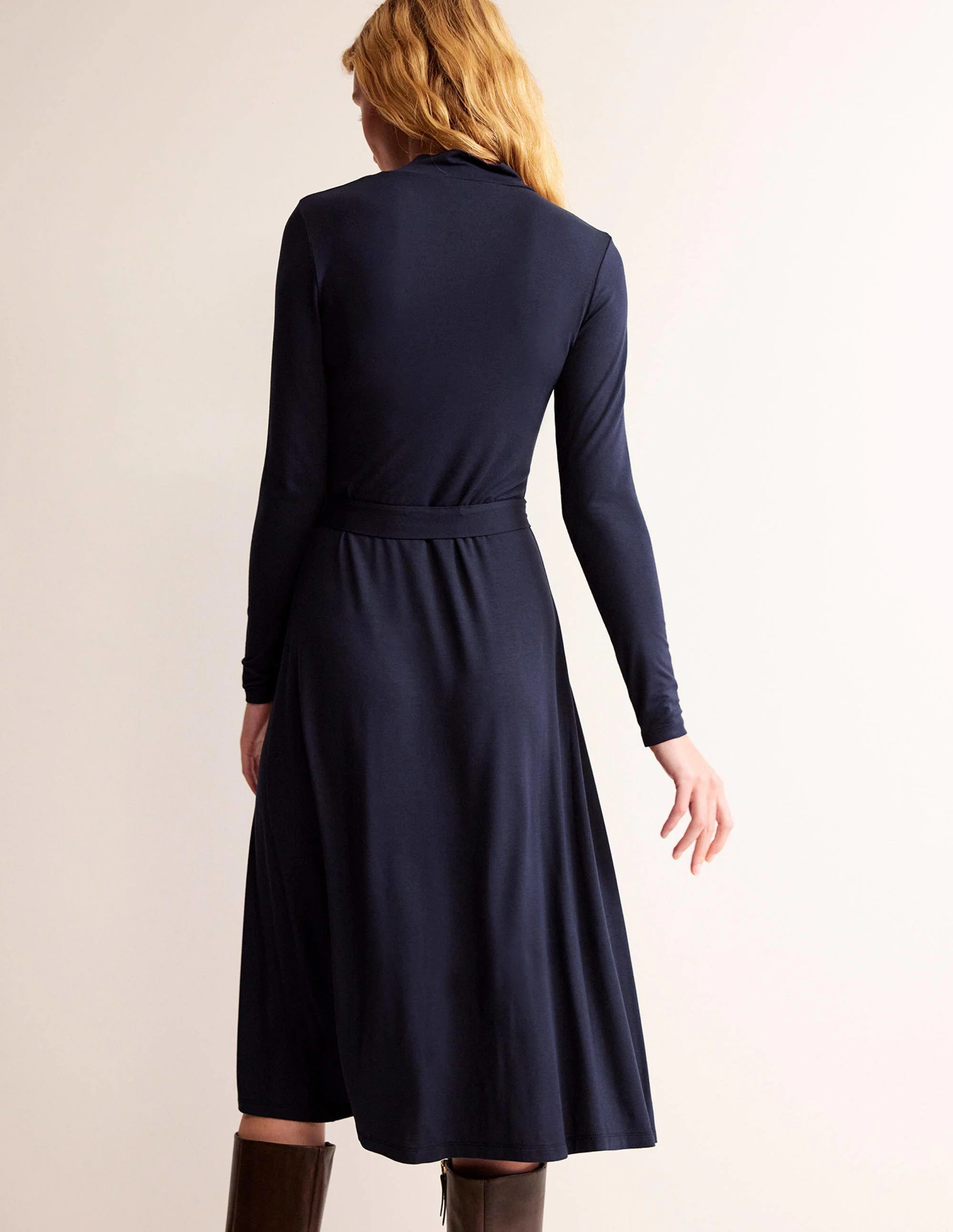 Alberta Midikleid aus Jersey-Marineblau - Image 3