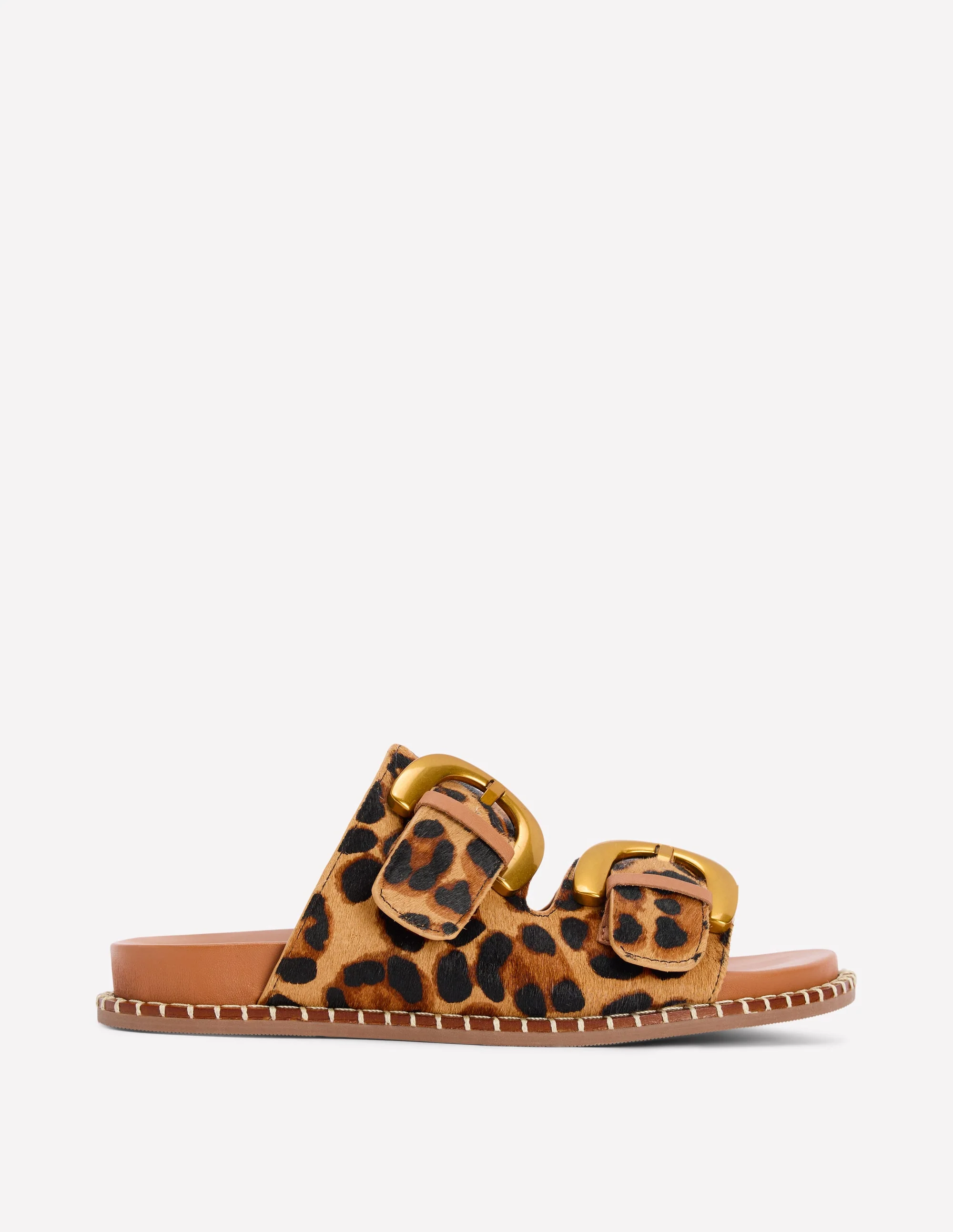 Alberta Sandalen mit Fußbett-Mohair, Leopardenmuster