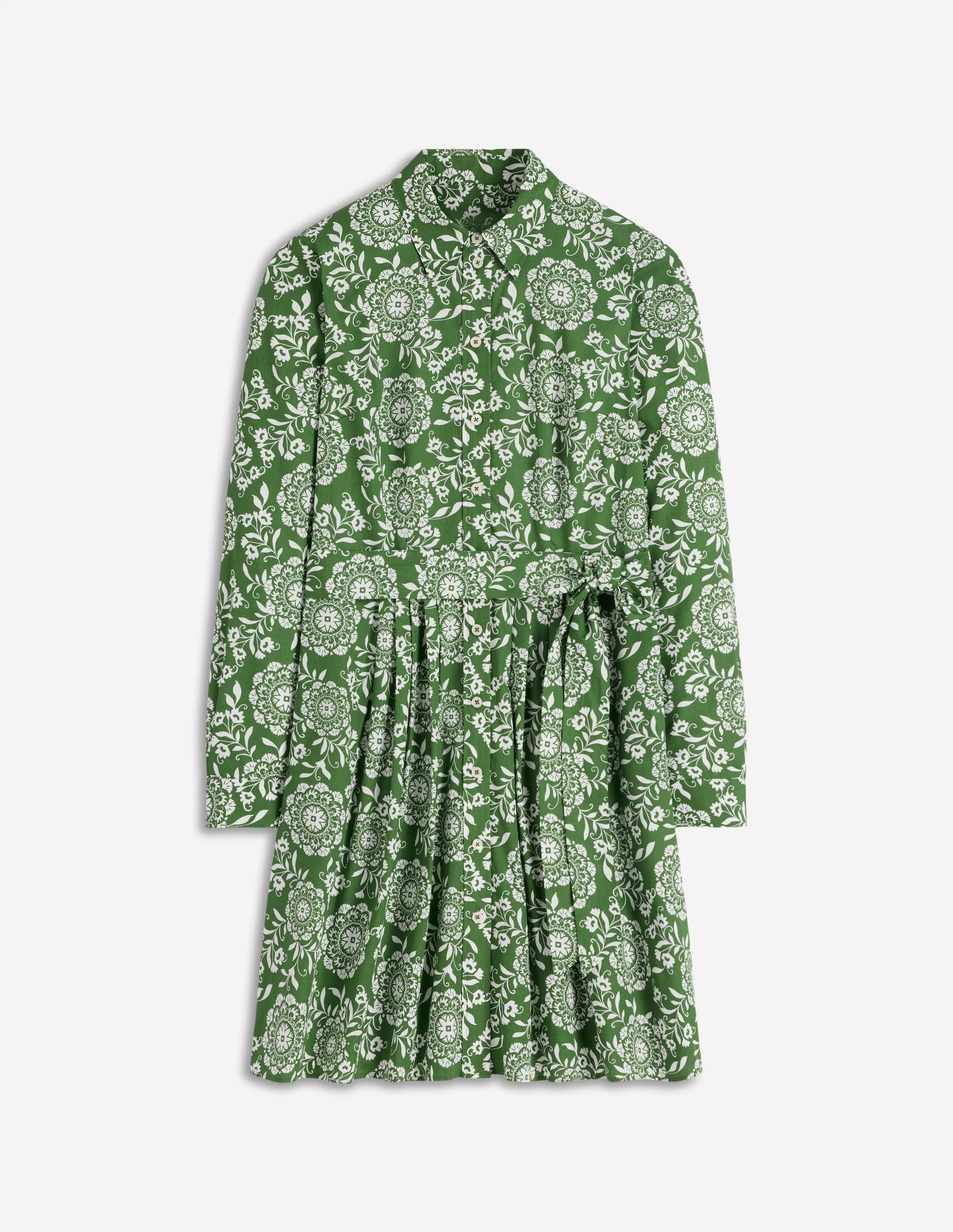 Alexa Langärmliges, kurzes Kleid-Grün, Dekorative Blüten - Image 7