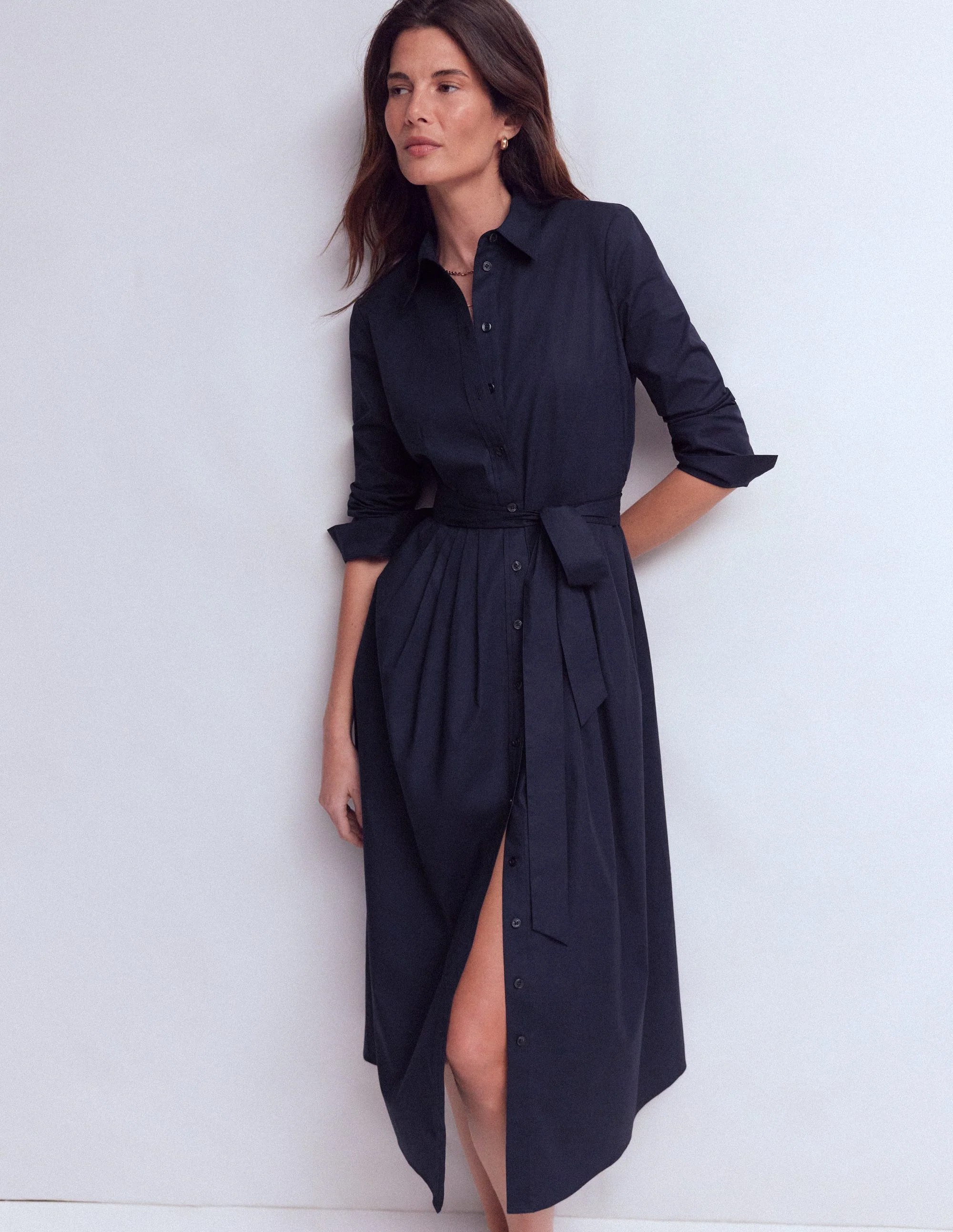 Alexa langärmliges Midikleid-Marineblau - Image 4