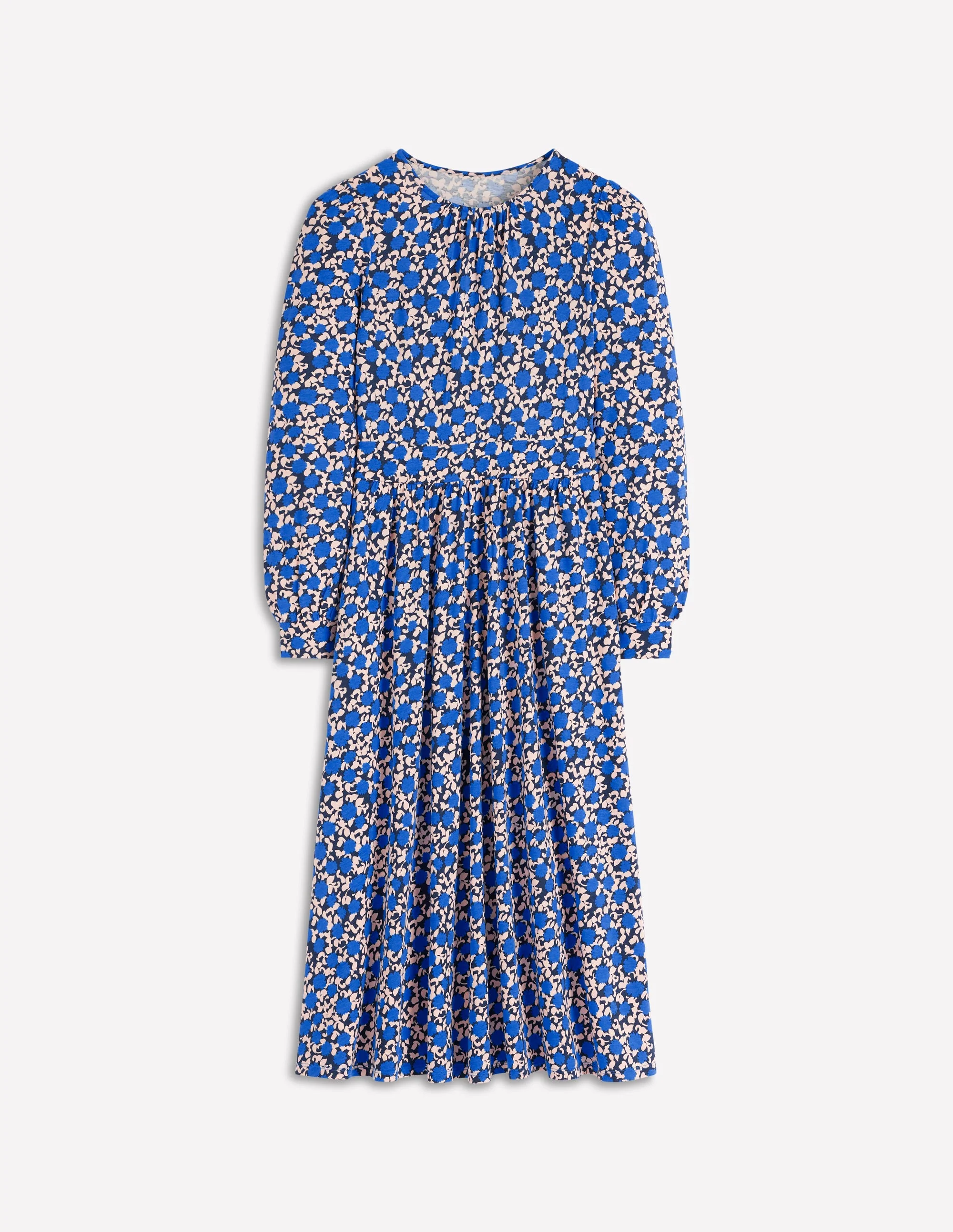 Alexandra Jersey-Midikleid-Eisvogelblau, Blütenrebe - Image 7