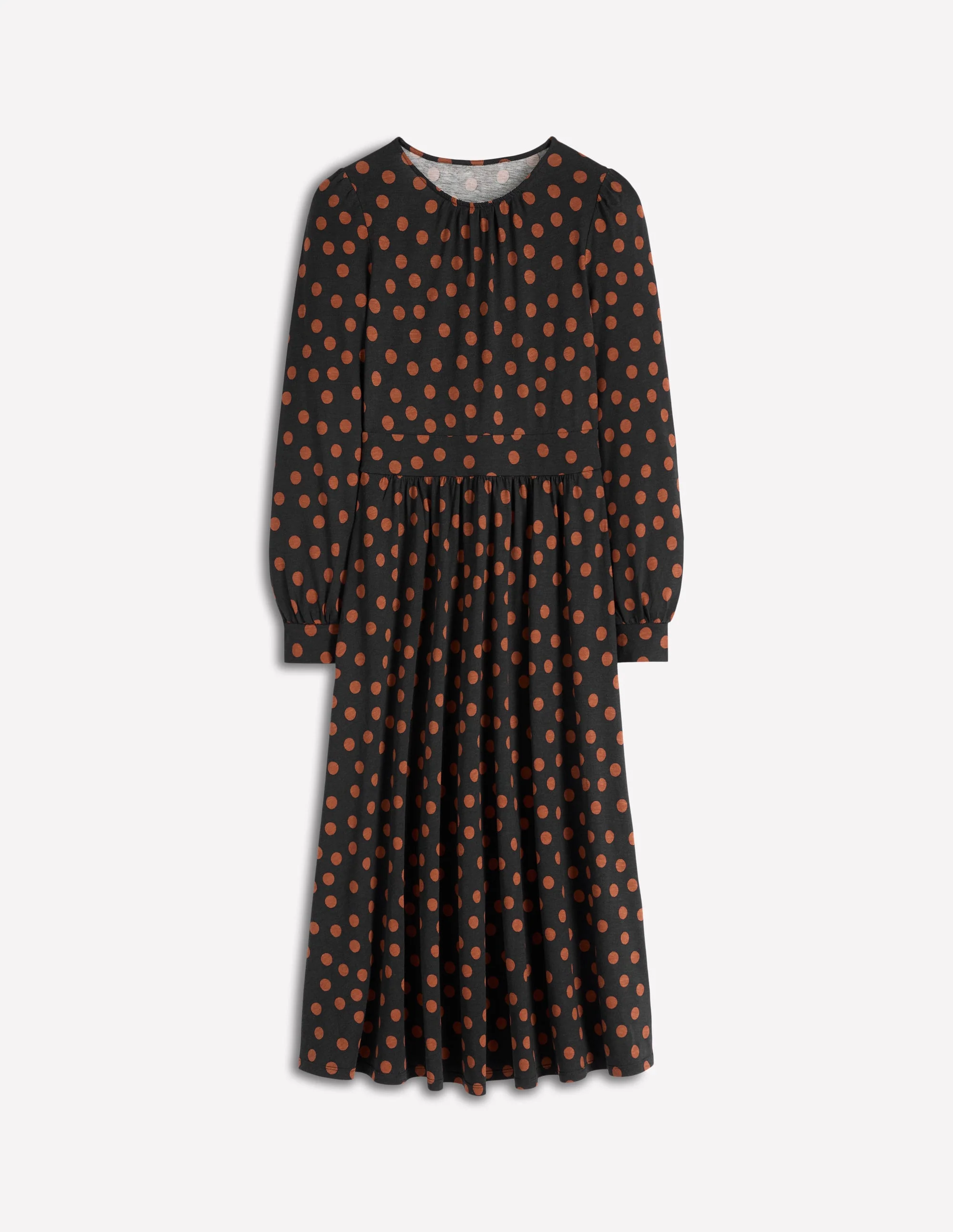 Alexandra Jersey-Midikleid-Schwarz, Tupfen in Schildpattoptik - Image 6