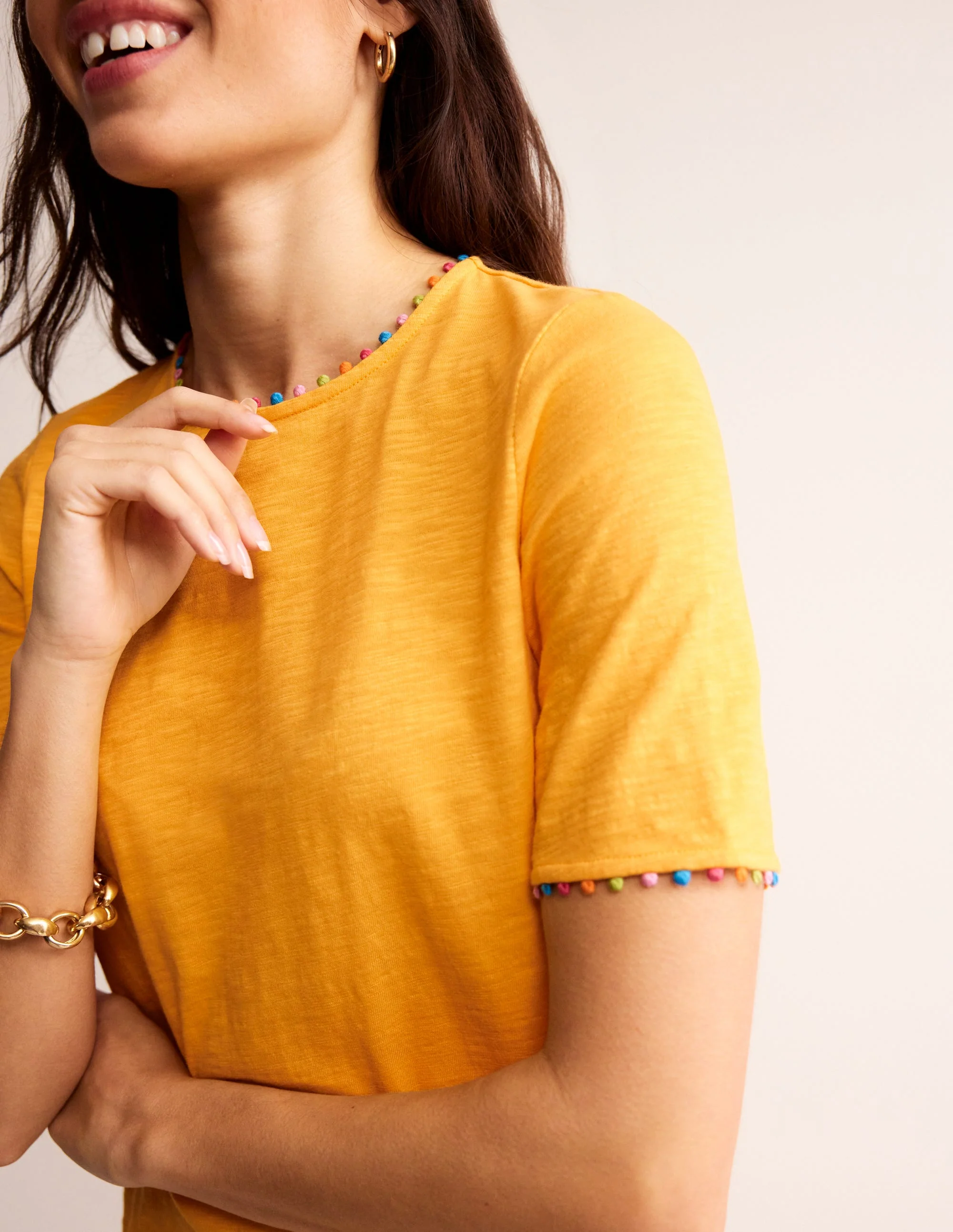 Ali Kleid mit Bommelborte-Künstlerisches Gold - Image 2