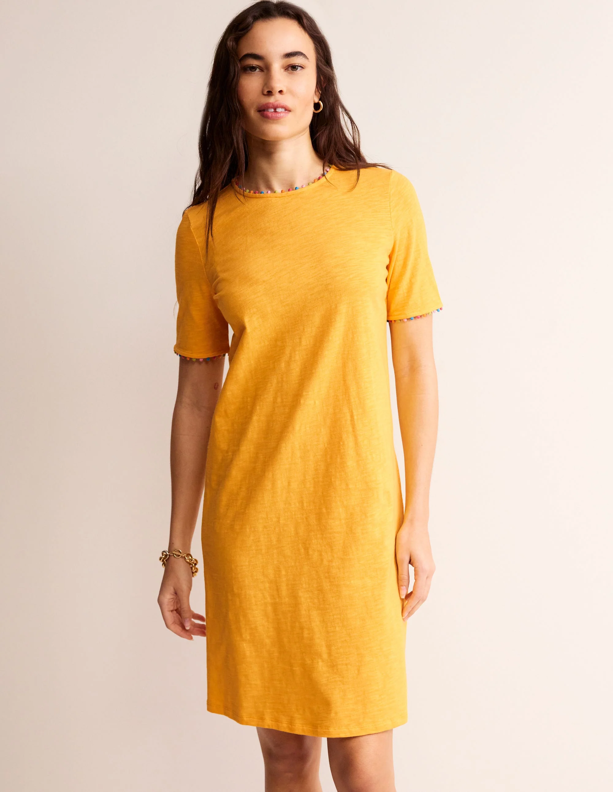 Ali Kleid mit Bommelborte-Künstlerisches Gold - Image 4