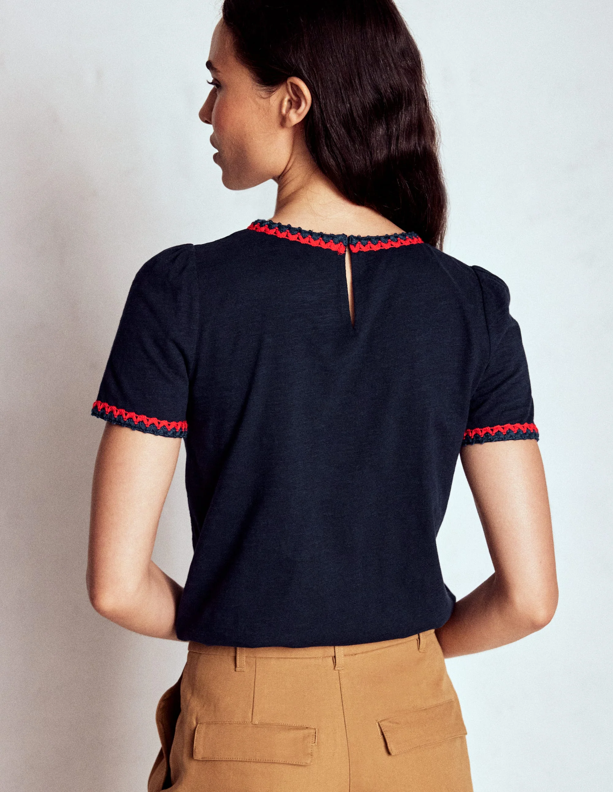 Ali T-Shirt mit Besatz-Marineblau - Image 3