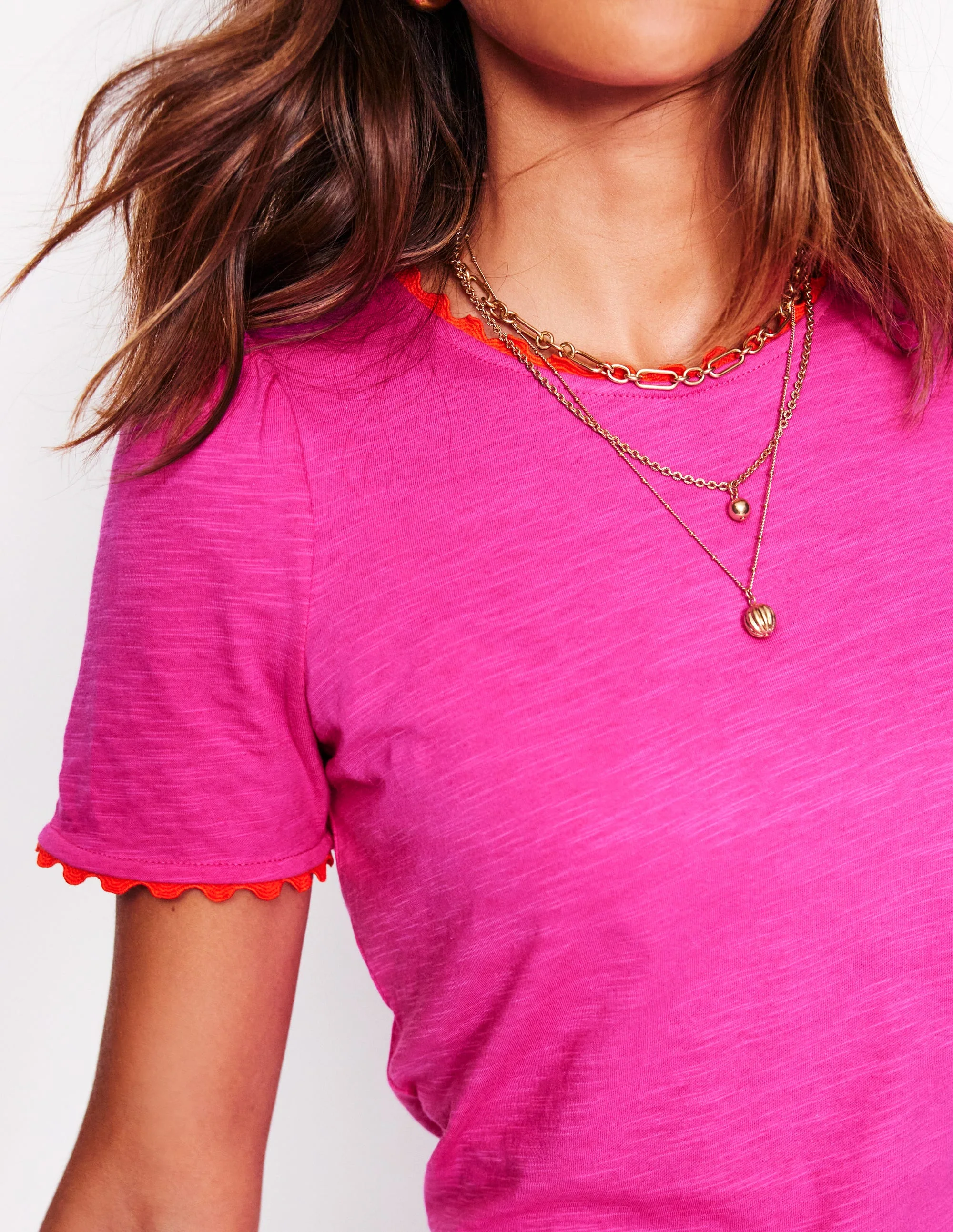 Ali T-Shirt mit Zackenlitze-Cosmeen-Pink - Image 2