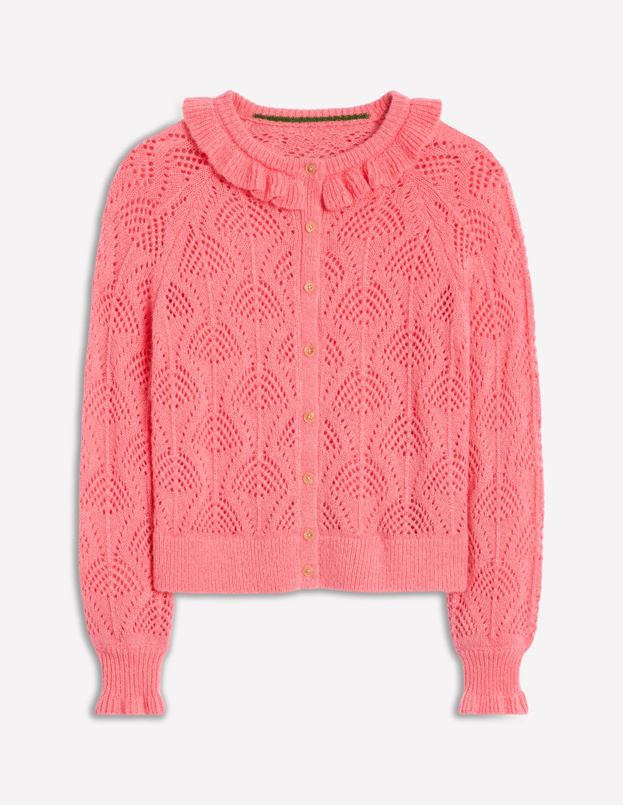 Alice Flauschige Strickjacke mit Ziernaht-Lachsrosa - Image 6