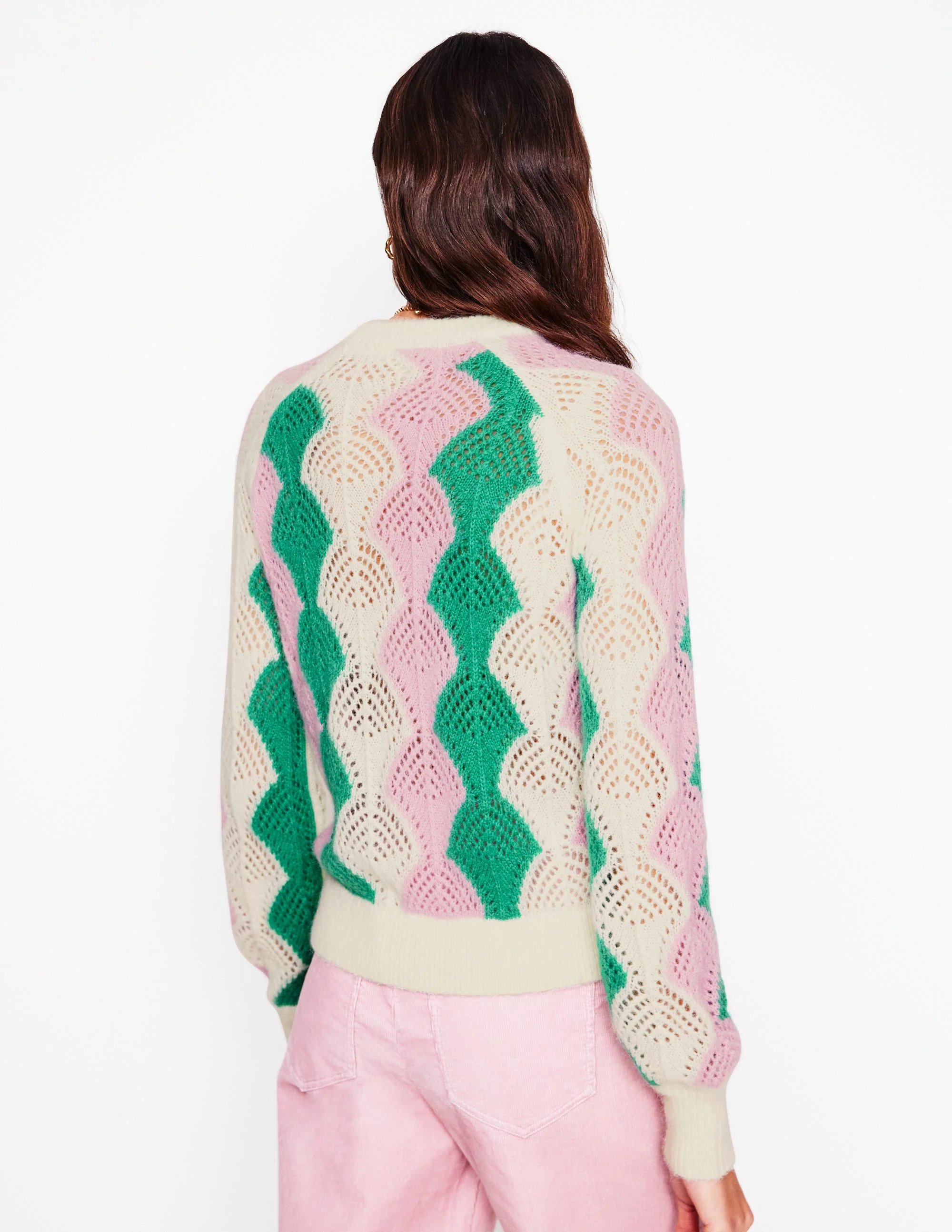 Alice Flauschiger Raglanpullover-Warmes Naturweiß/Weiches Lavendelrosa - Image 3