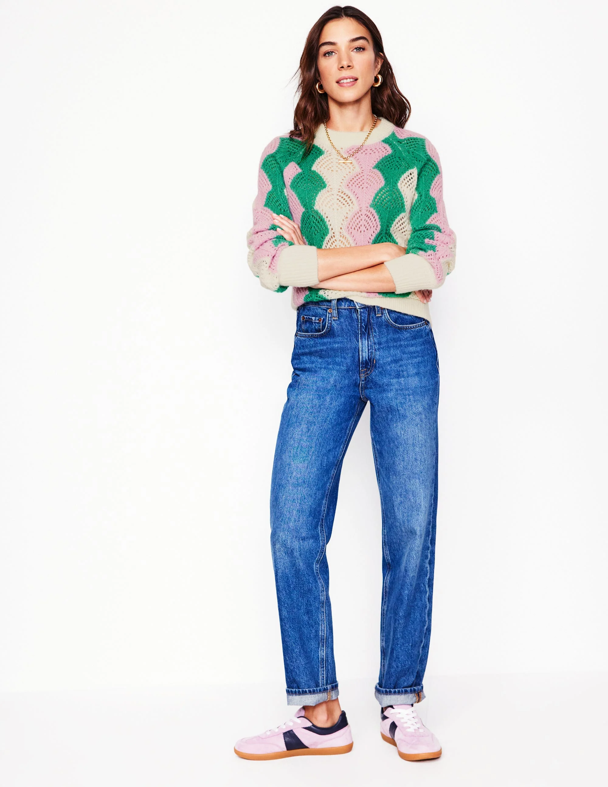 Alice Flauschiger Raglanpullover-Warmes Naturweiß/Weiches Lavendelrosa - Image 5
