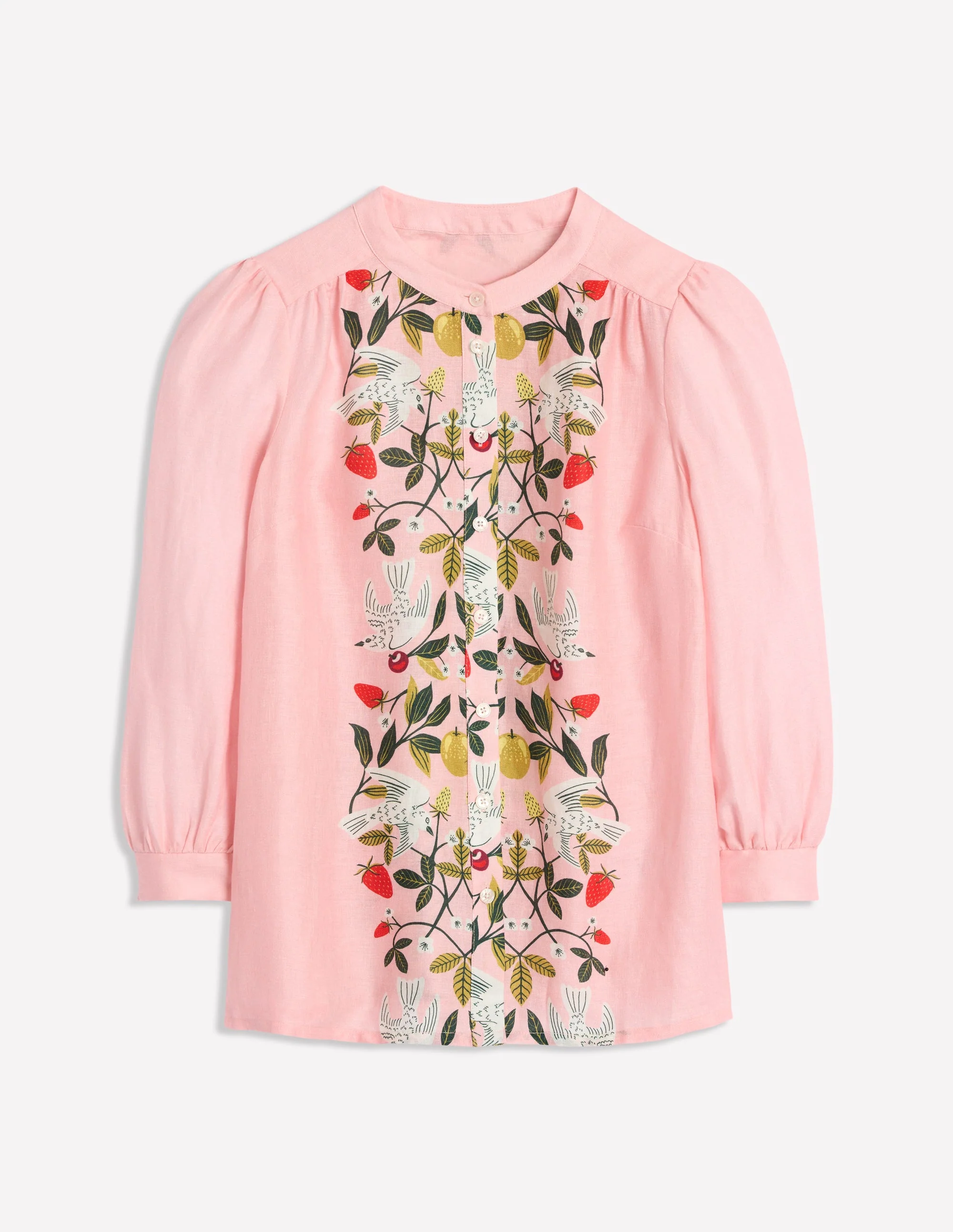 Alicia Oberteil aus Leinen-Provence-Pink, Vogelparadies - Image 9