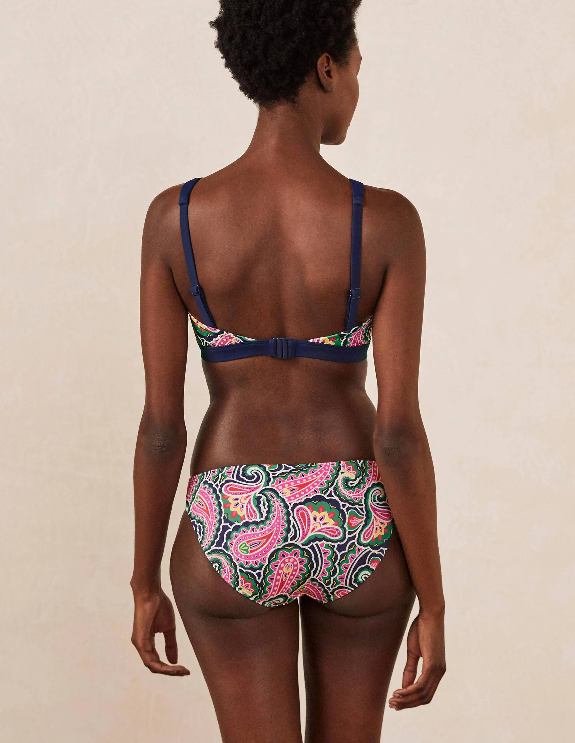 Amalfi Bikinihose-Französisches Navy, Sommerliches Paisleymuster - Image 2