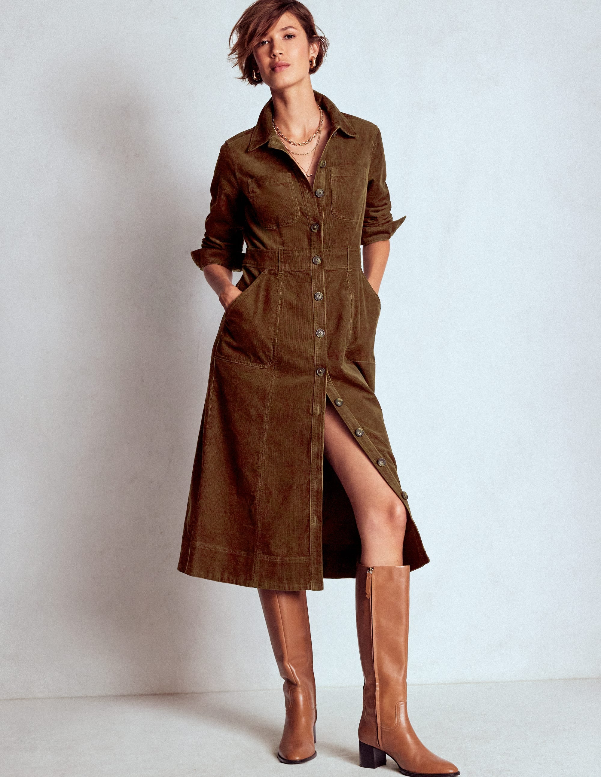 Amanda Midi-Cordkleid-Raue Umbra - Image 4