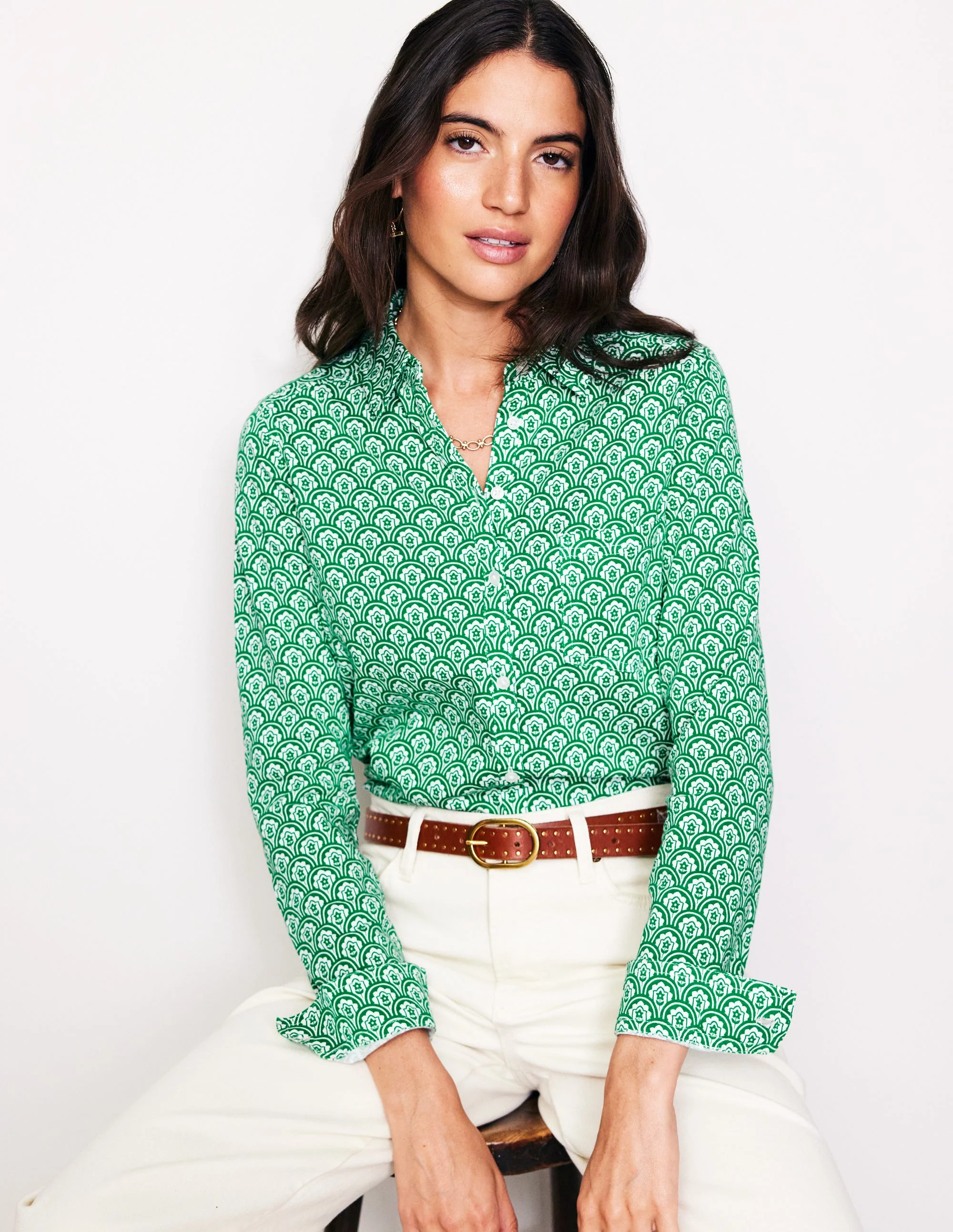 Amelia Jersey-Hemd-Grün, Motiv Trellis Pop - Image 4