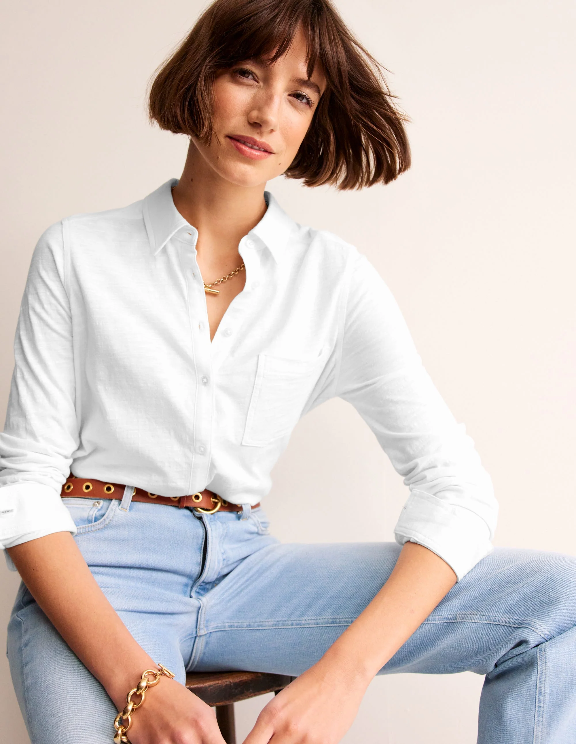 Amelia Jersey-Hemd-Weiß - Image 4