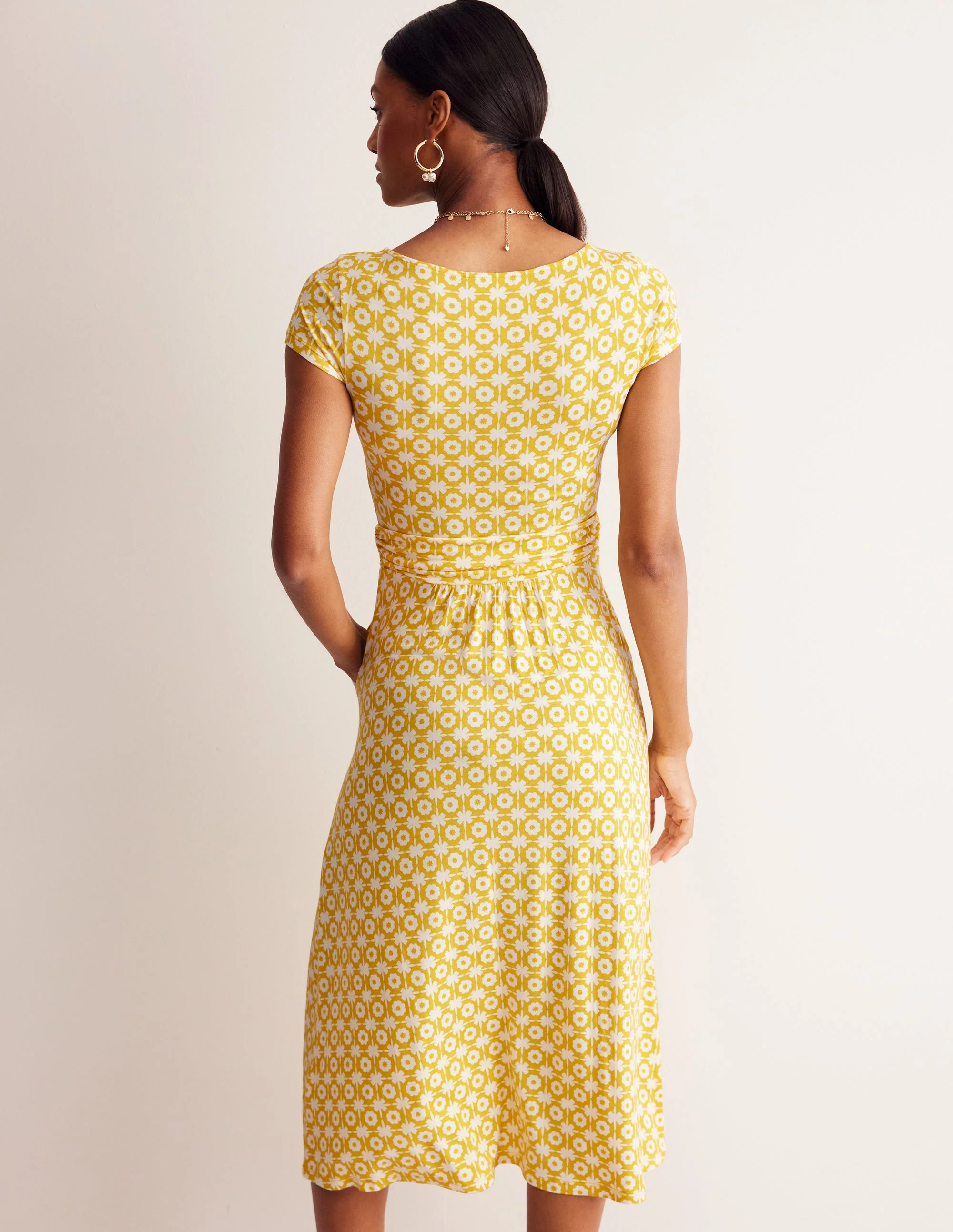Amelie Jersey-Midikleid-Maracuja, Blüten-Kachel - Image 3