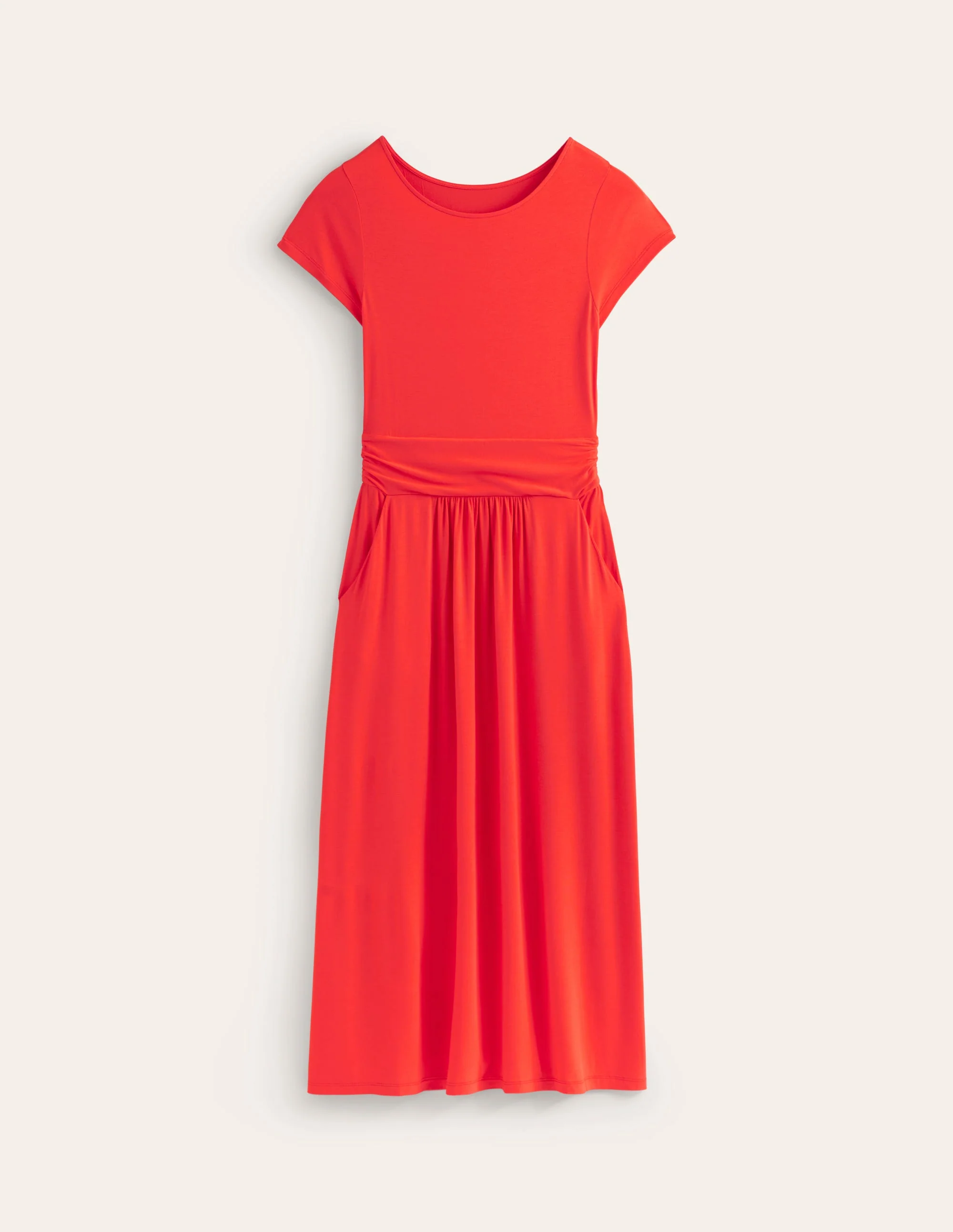 Amelie Jersey-Midikleid-Mohnblumenrot - Image 5