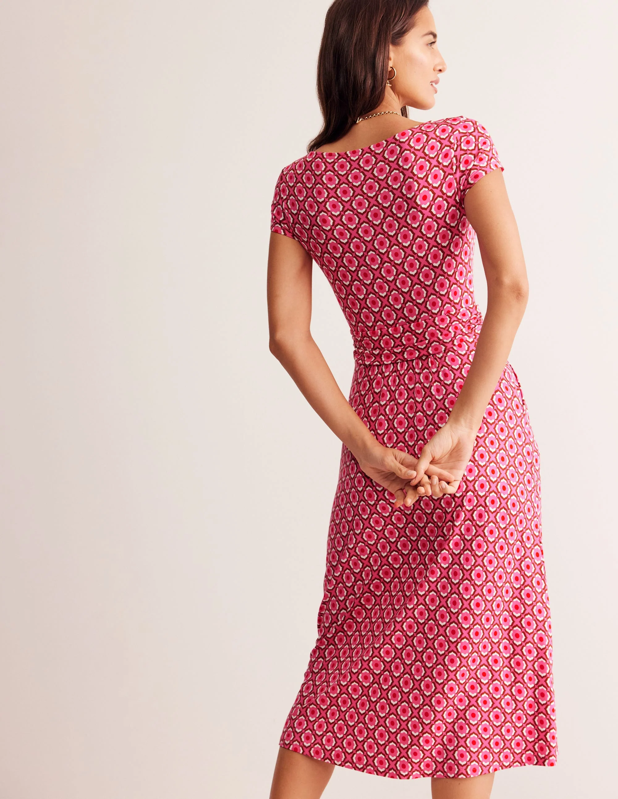 Amelie Jersey-Midikleid-Sangria Sunset Pink, Geo Pome - Image 4
