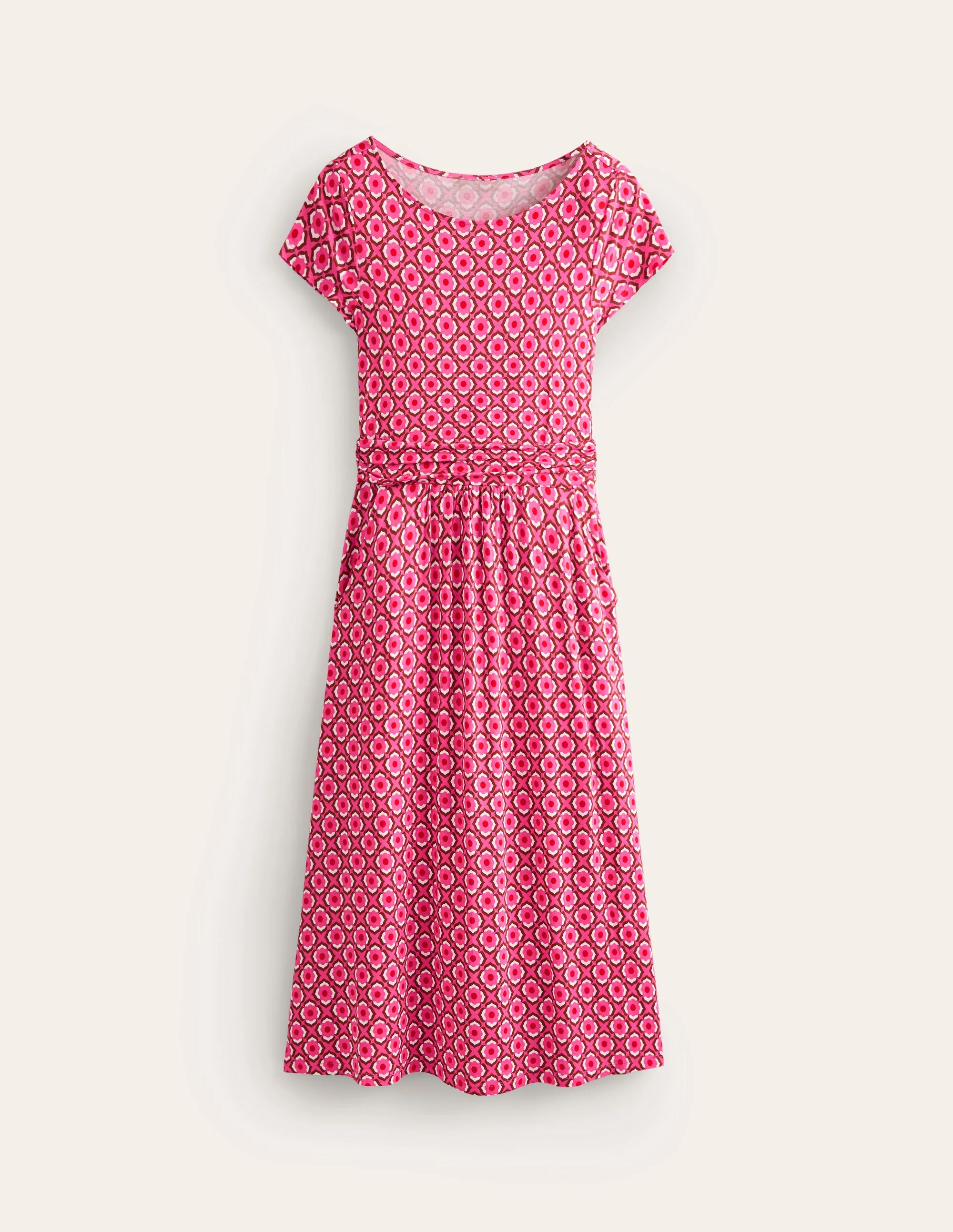 Amelie Jersey-Midikleid-Sangria Sunset Pink, Geo Pome - Image 5