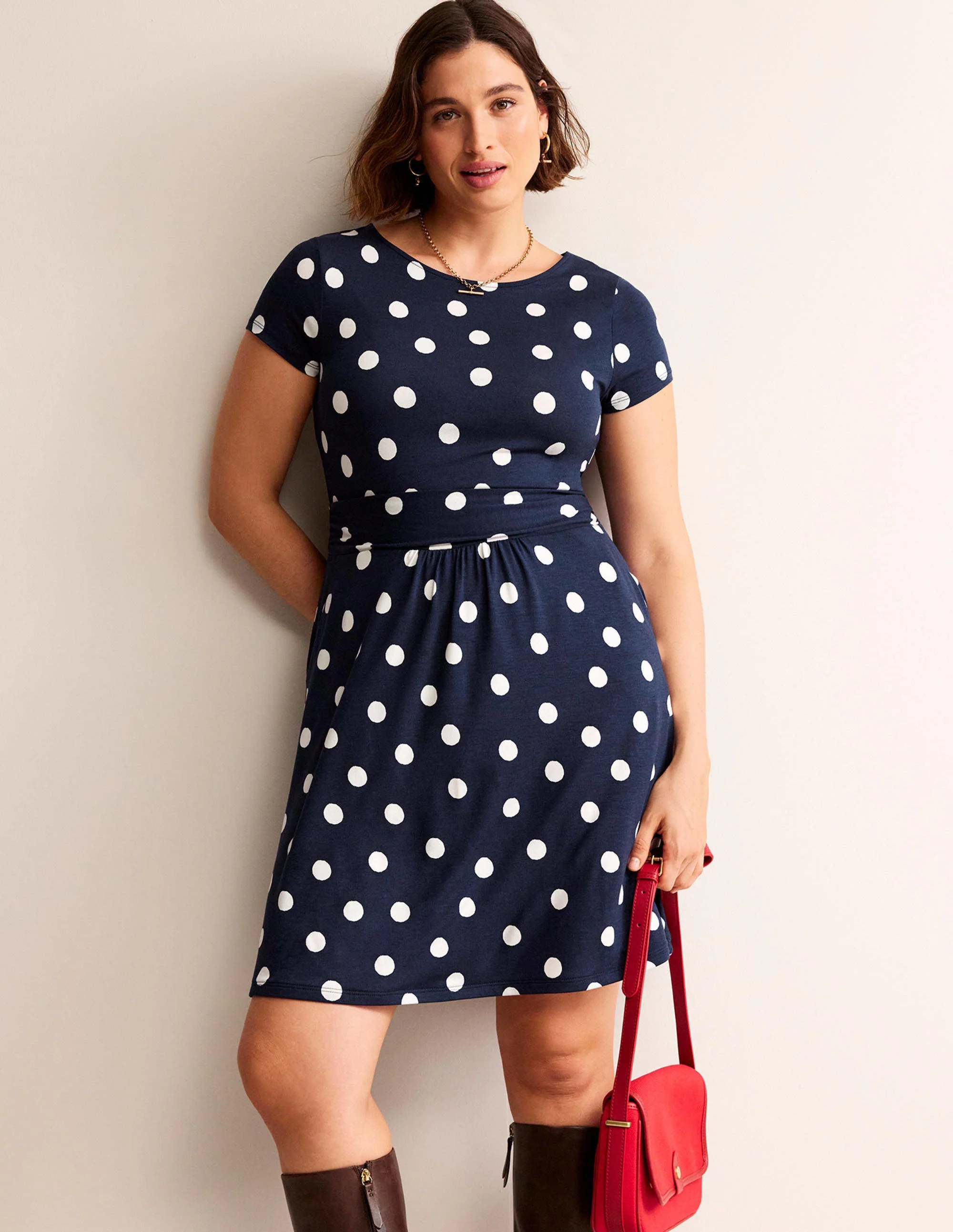 Amelie Jerseykleid-Französisches Marineblau, Farbflecken - Image 5