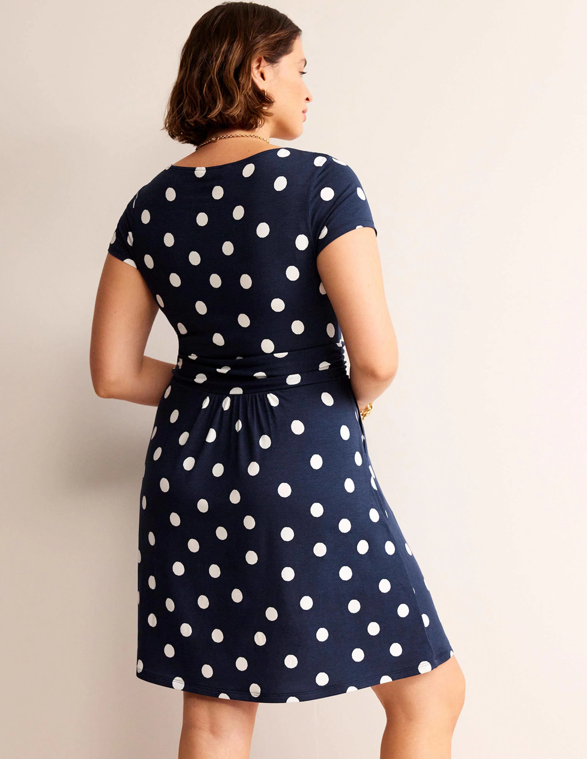 Amelie Jerseykleid-Französisches Marineblau, Farbflecken - Image 6