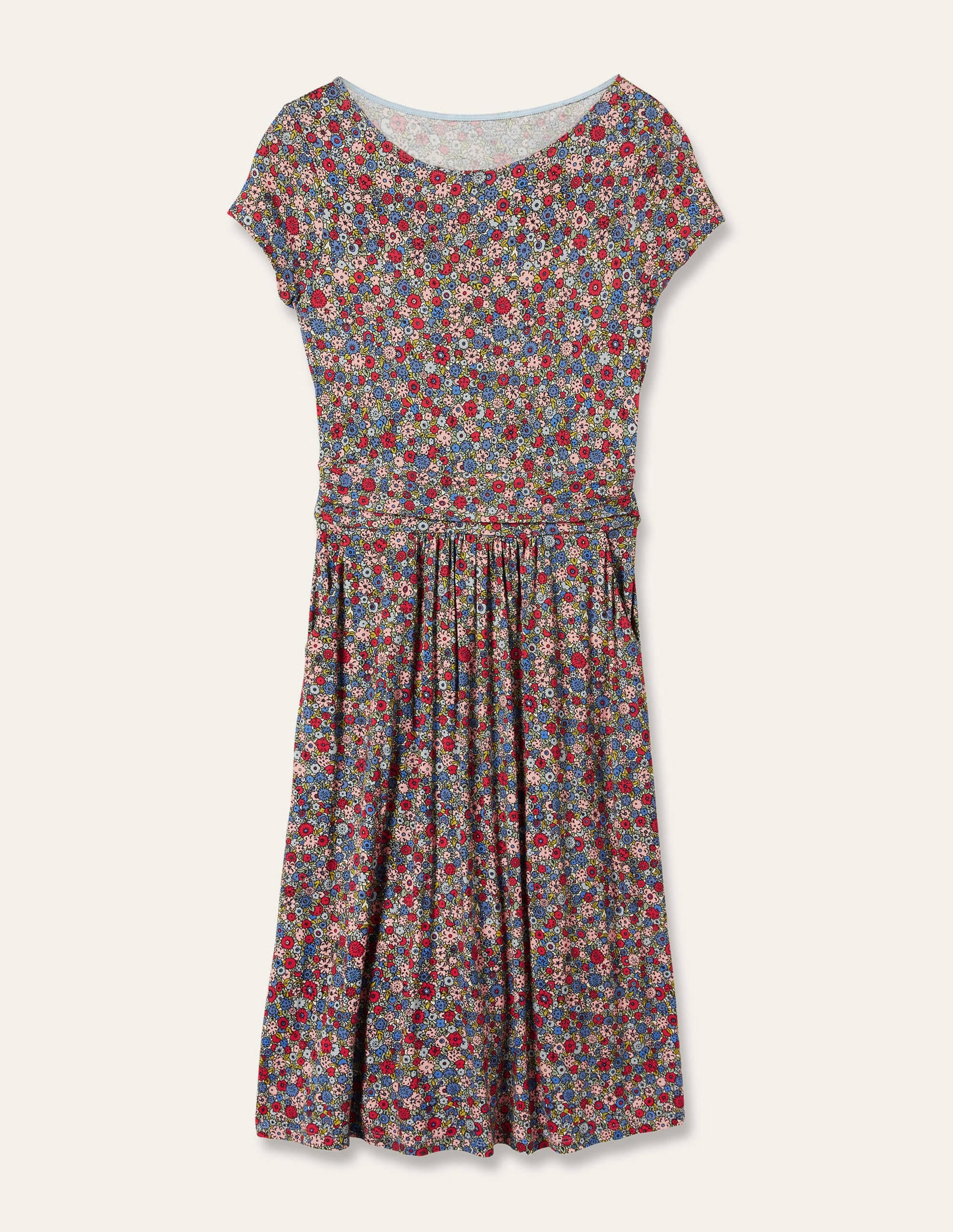 Amelie Jerseykleid-Rivierablau, Gruppierte Blumen - Image 5