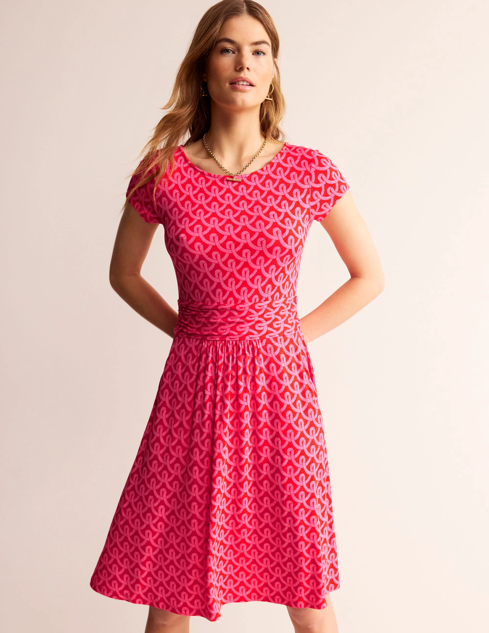 Amelie Jerseykleid-Sangria Sunset Pink, Geo Terrace - Image 4