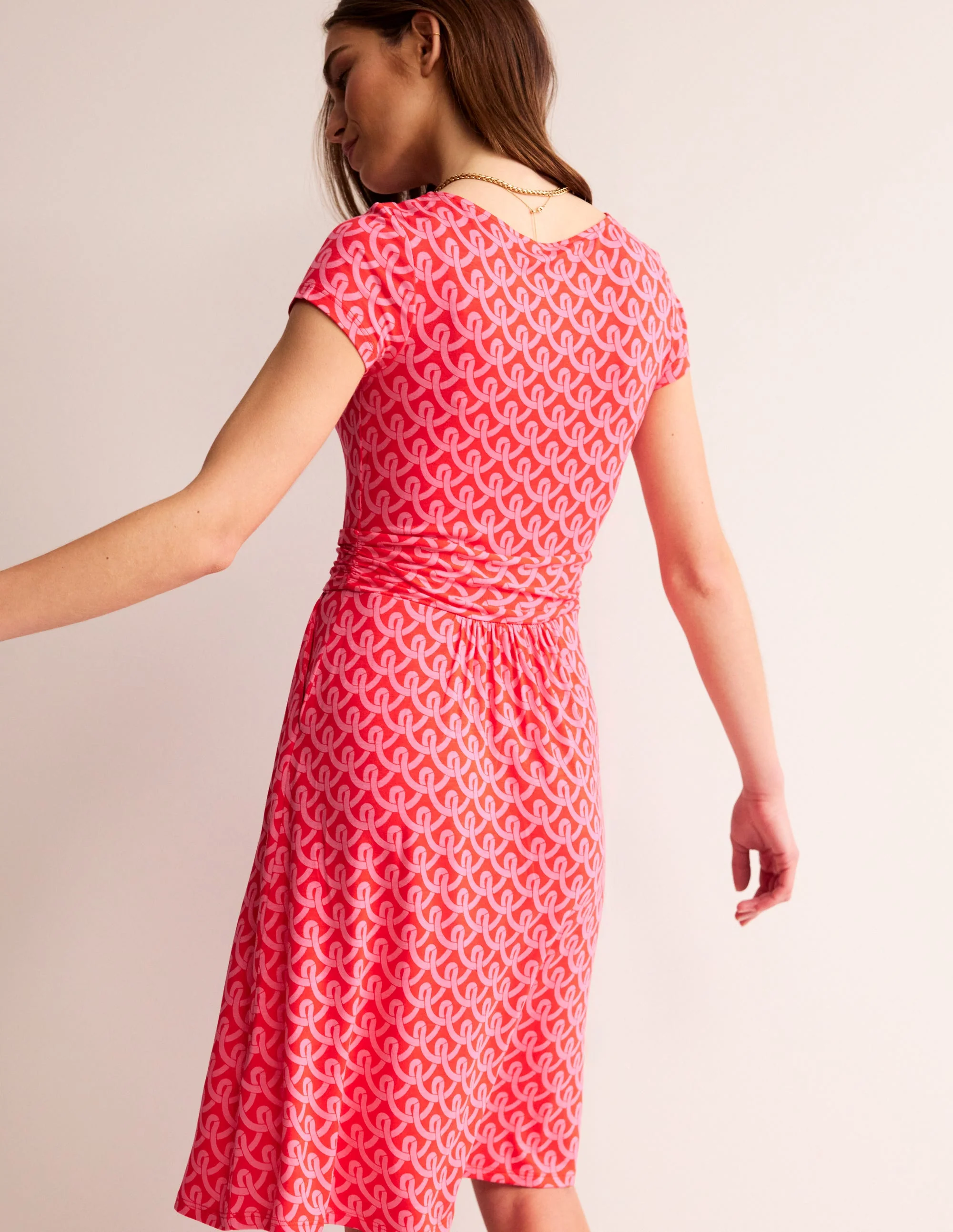 Amelie Jerseykleid-Sangria Sunset Pink, Geo Terrace - Image 3