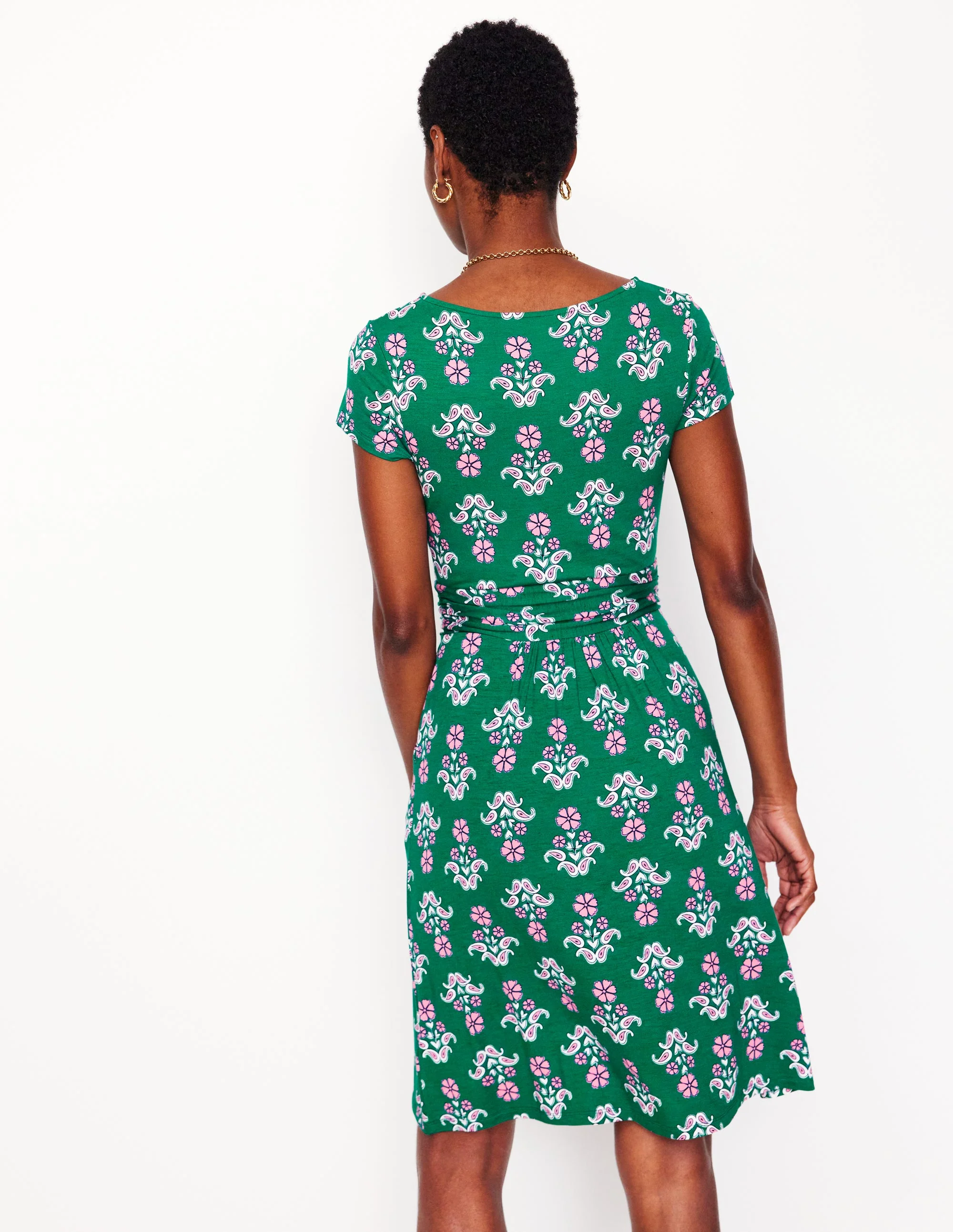 Amelie Jerseykleid-Waldgras, Stiefmütterchen-Stempel - Image 2