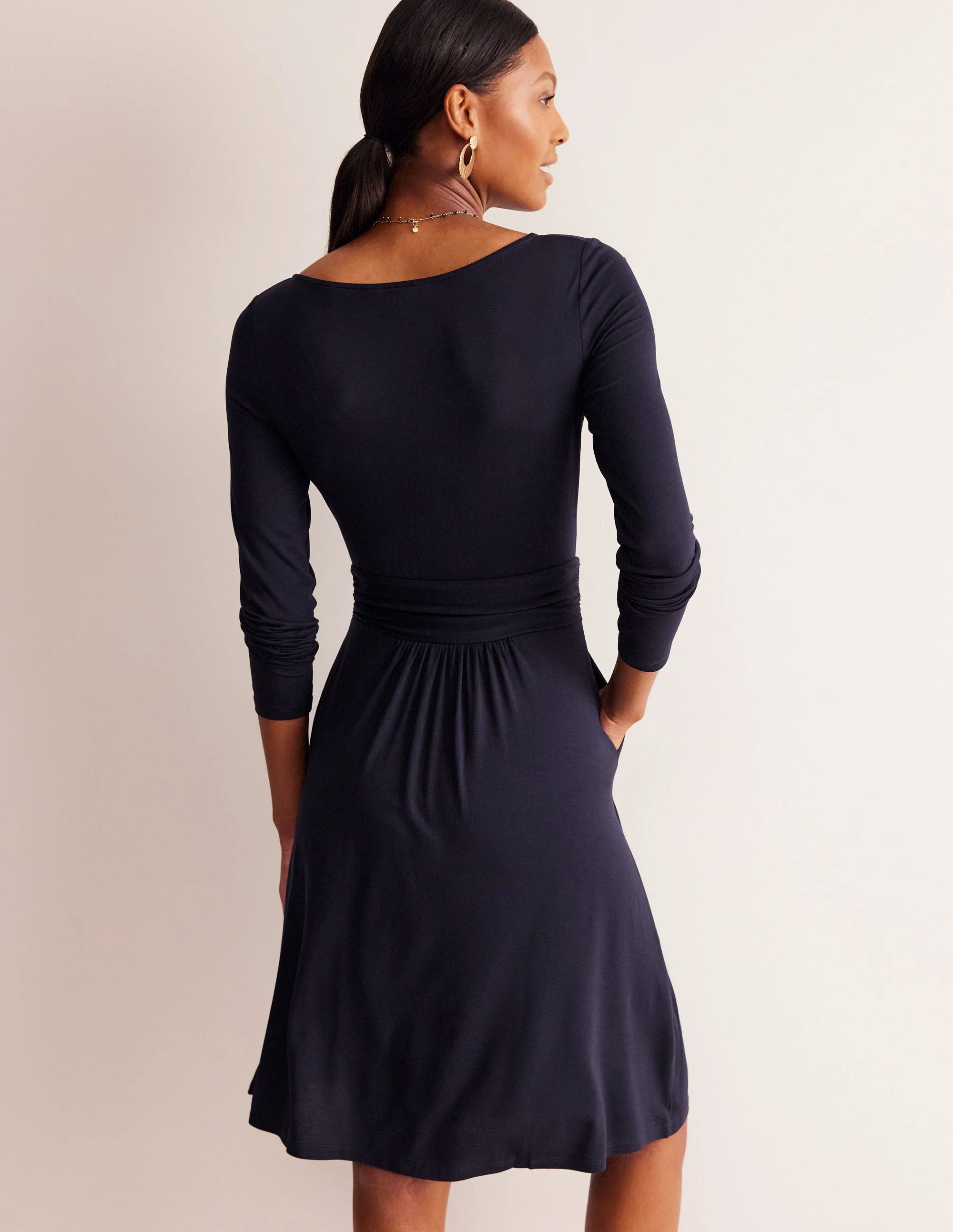 Amelie Langärmeliges Kleid-Aqua Marine Marl - Image 3