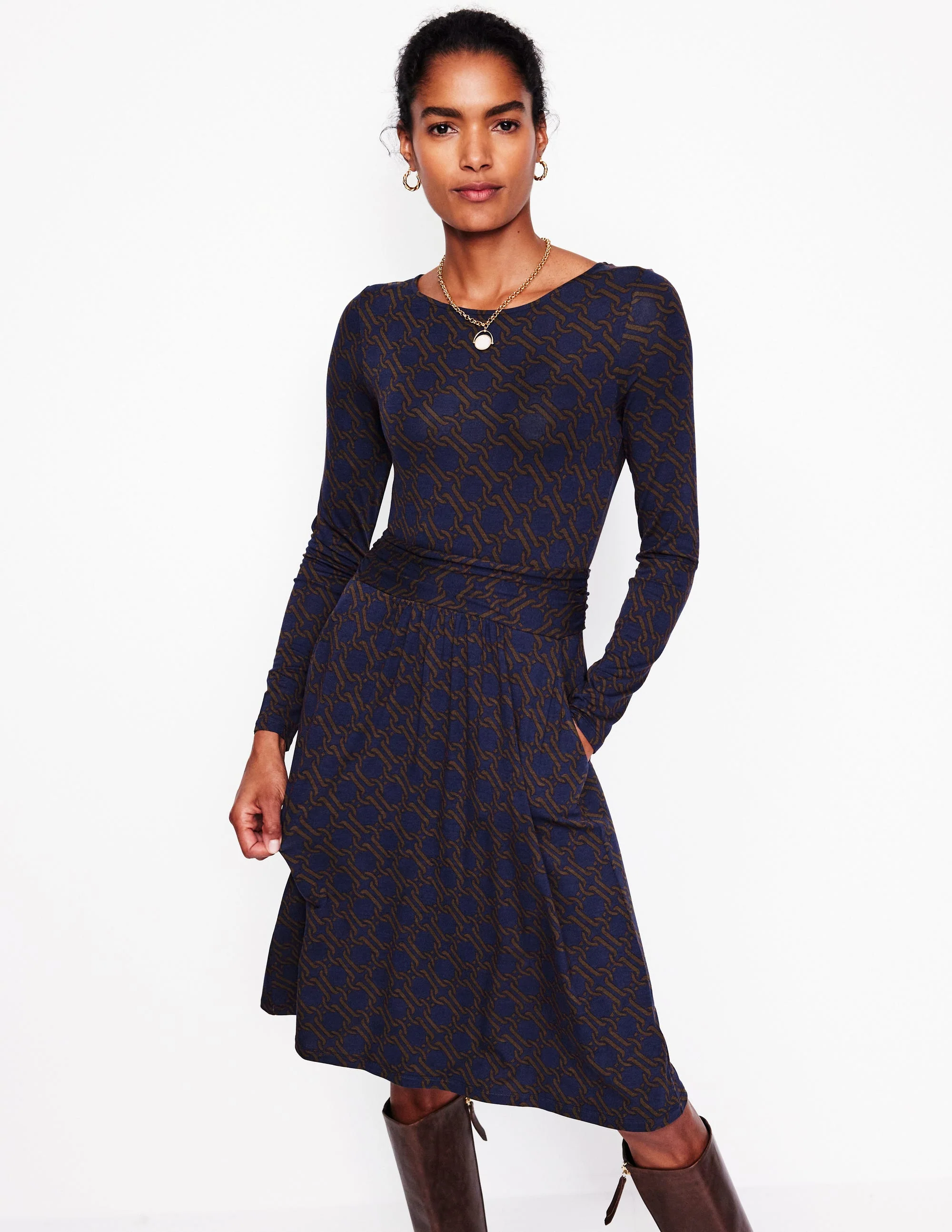 Amelie Langärmeliges Kleid-Astro Green - Image 4