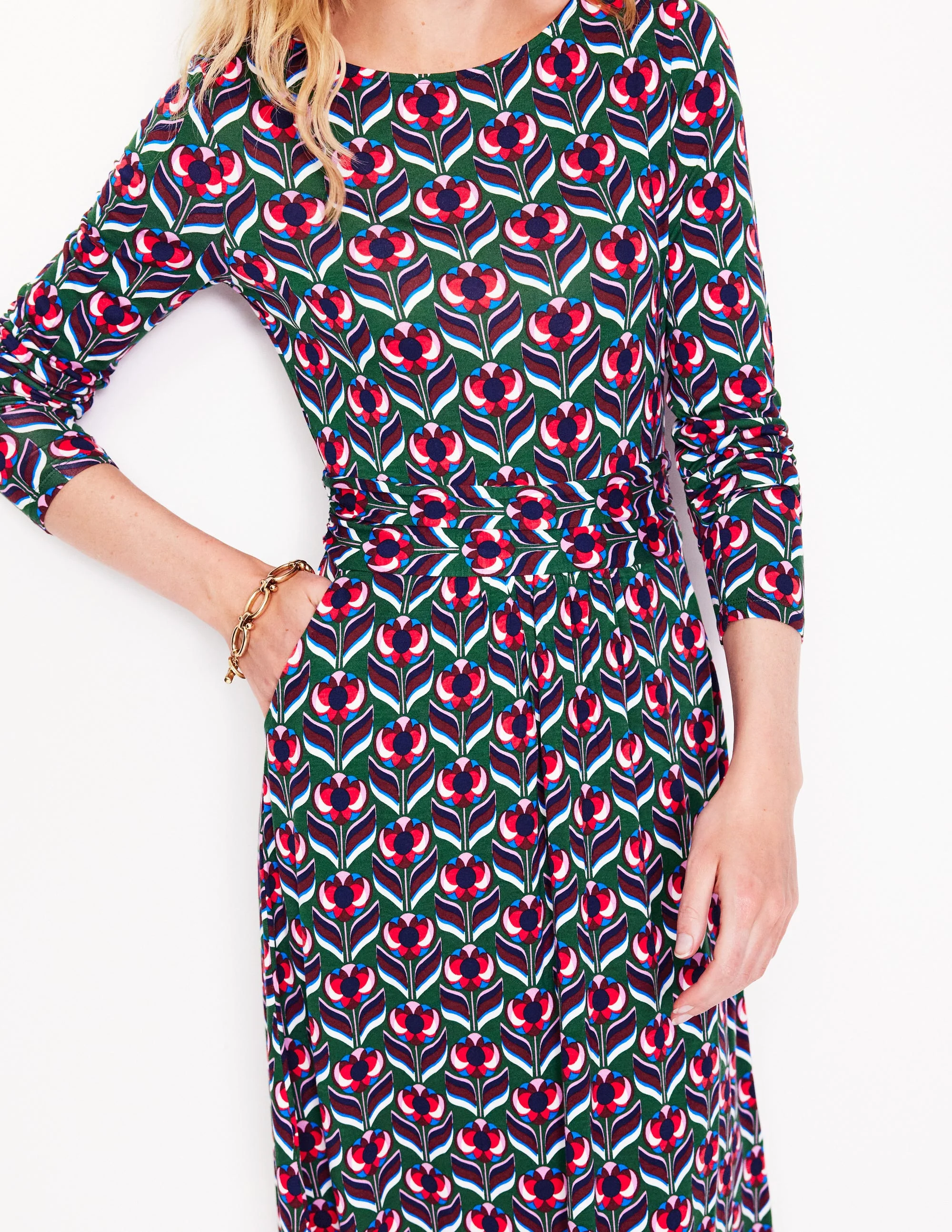Amelie Langärmeliges Kleid-Astro Green - Image 2