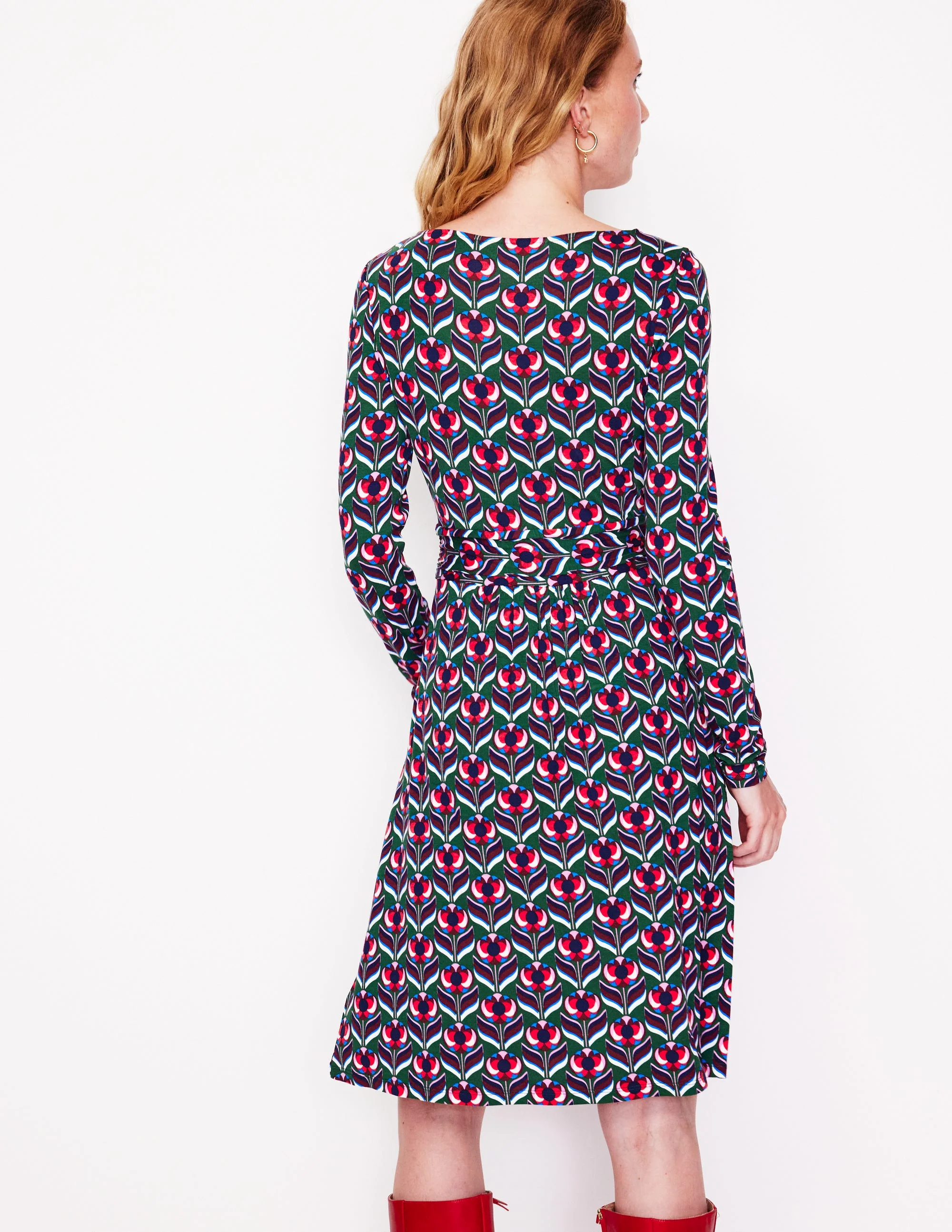 Amelie Langärmeliges Kleid-Astro Green - Image 3
