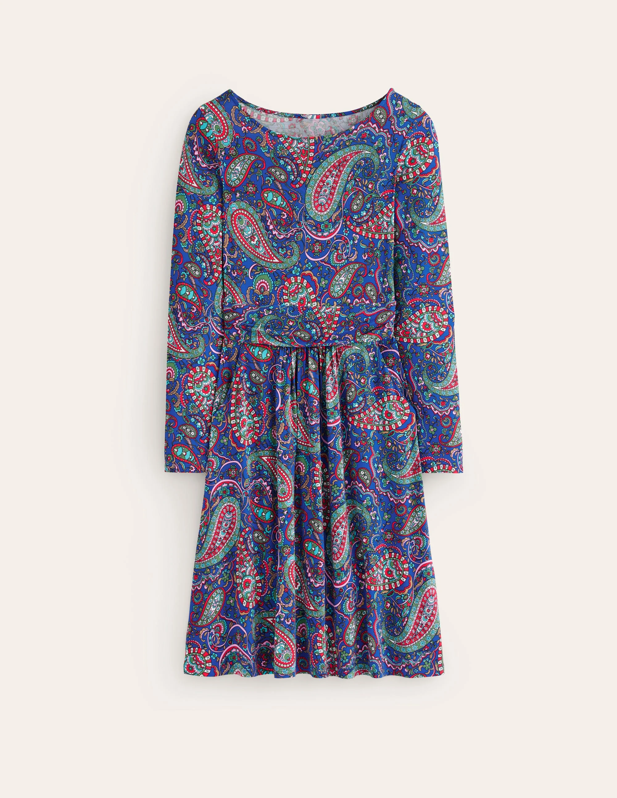 Amelie Langärmeliges Kleid-Blauhäher, Motiv Paisley Paradise - Image 5