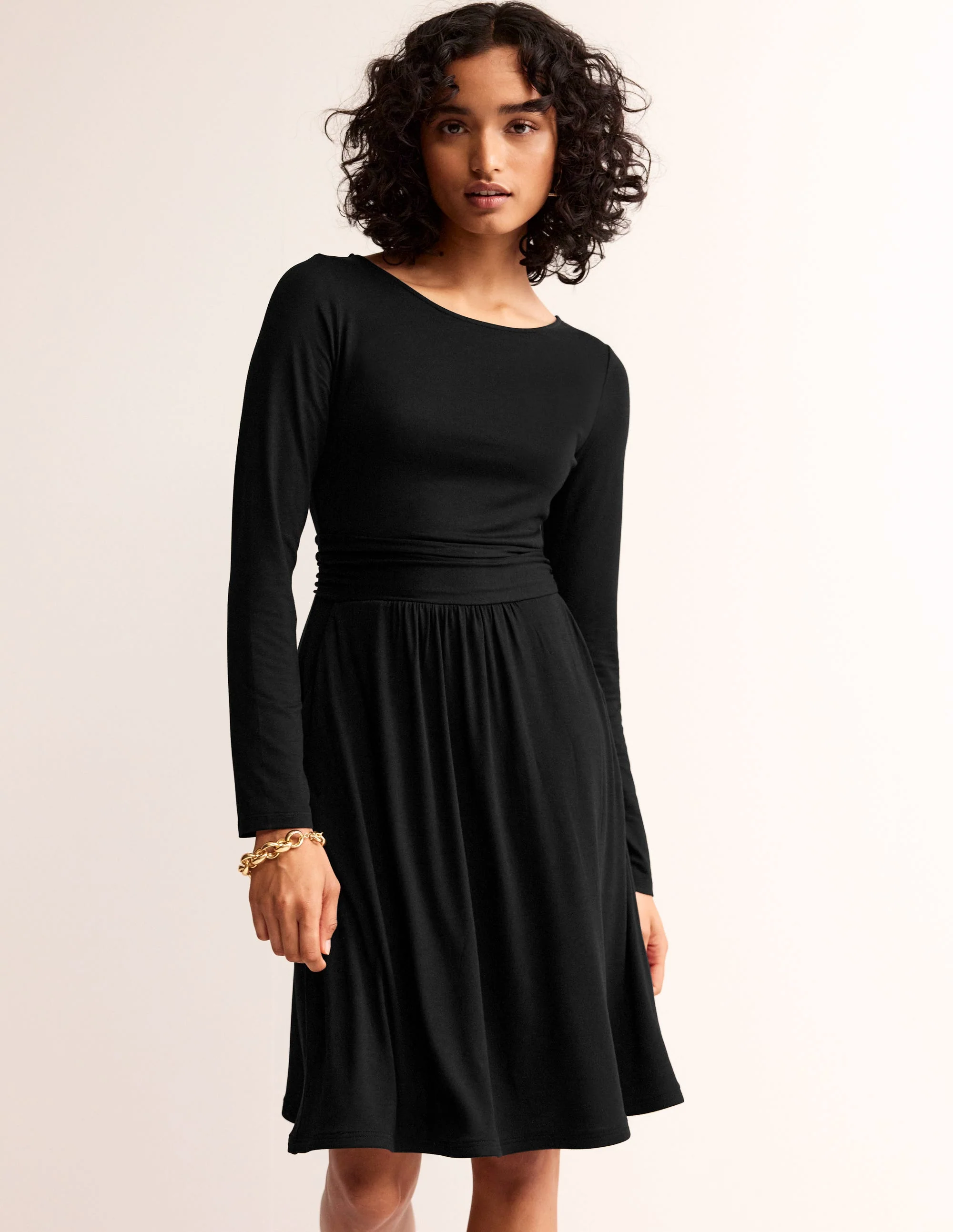Amelie Langärmeliges Kleid-Schwarz - Image 4