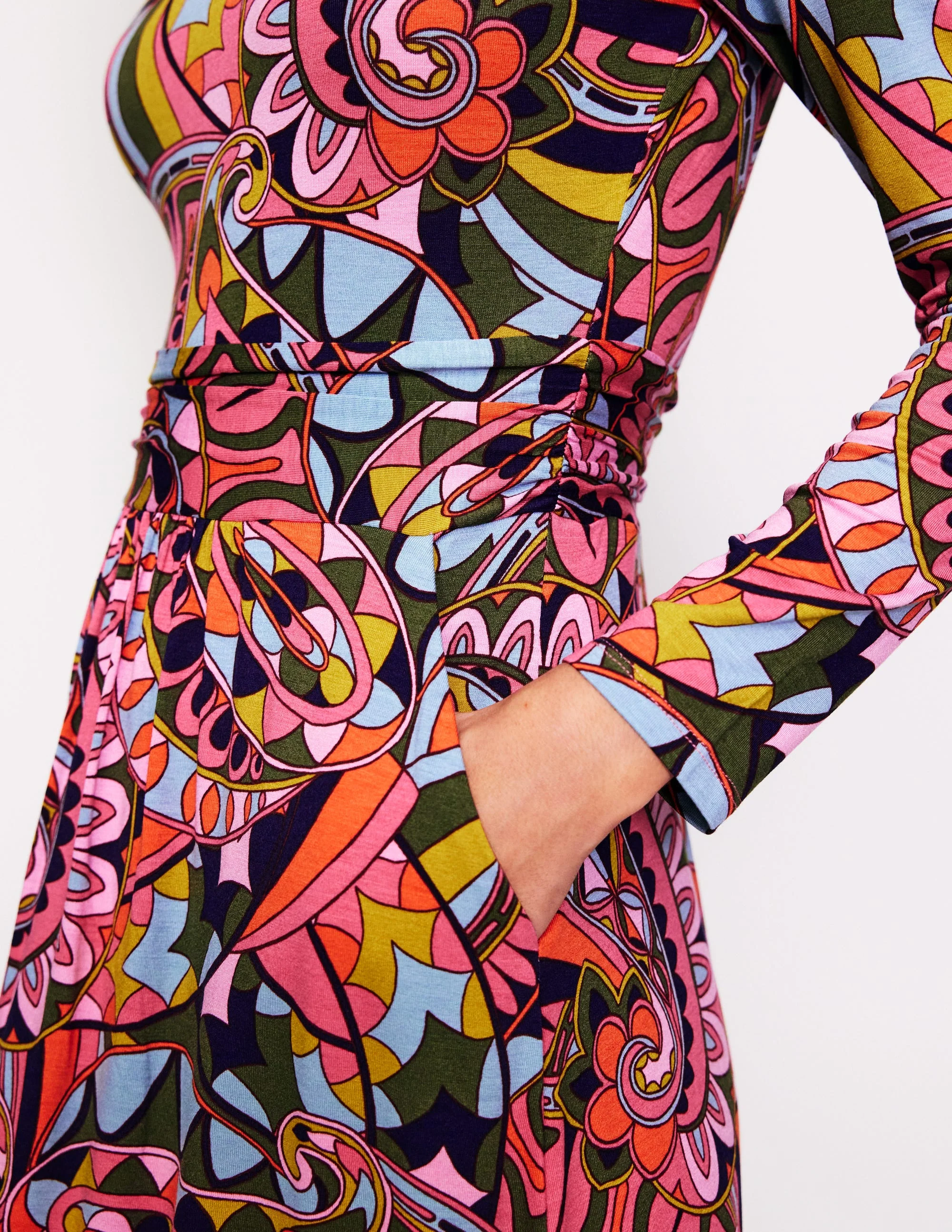 Amelie Langärmeliges Midikleid-Mehrfarbig, kaleidoskopisches Paisley - Image 2