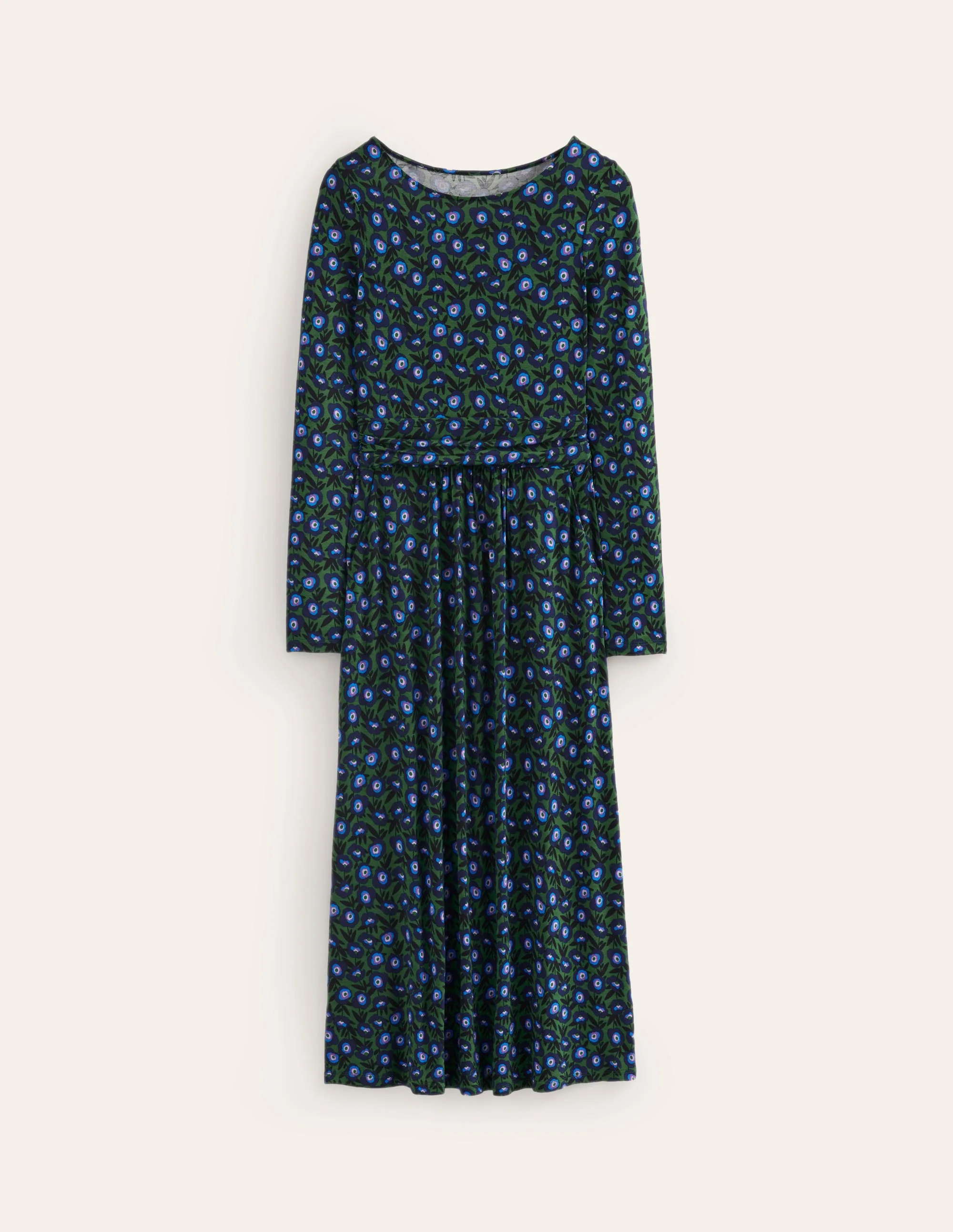 Amelie Langärmeliges Midikleid-Piniengrün, Stiefmütterchenzweig - Image 5