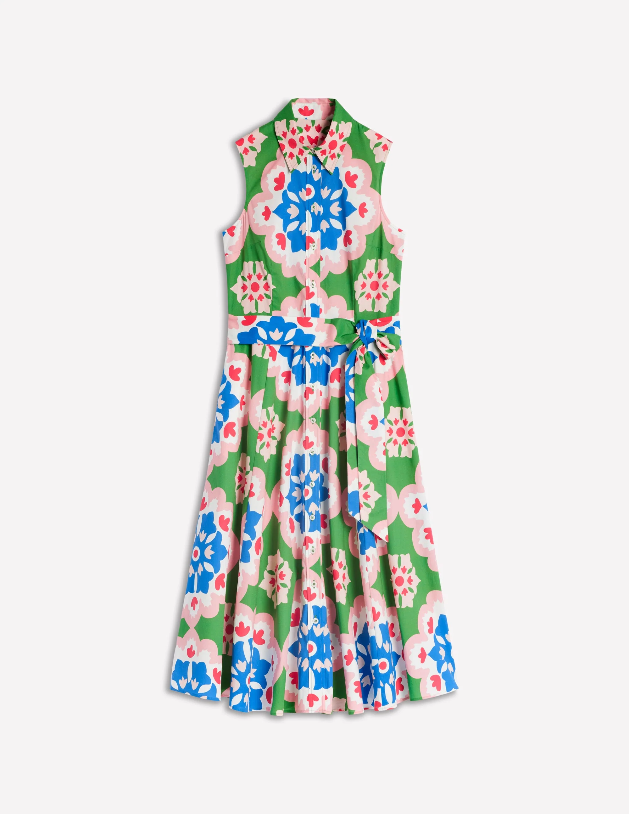Amy Ärmelloses Hemdblusenkleid-Bunt, Geometrisches Blüten-Muster - Image 5