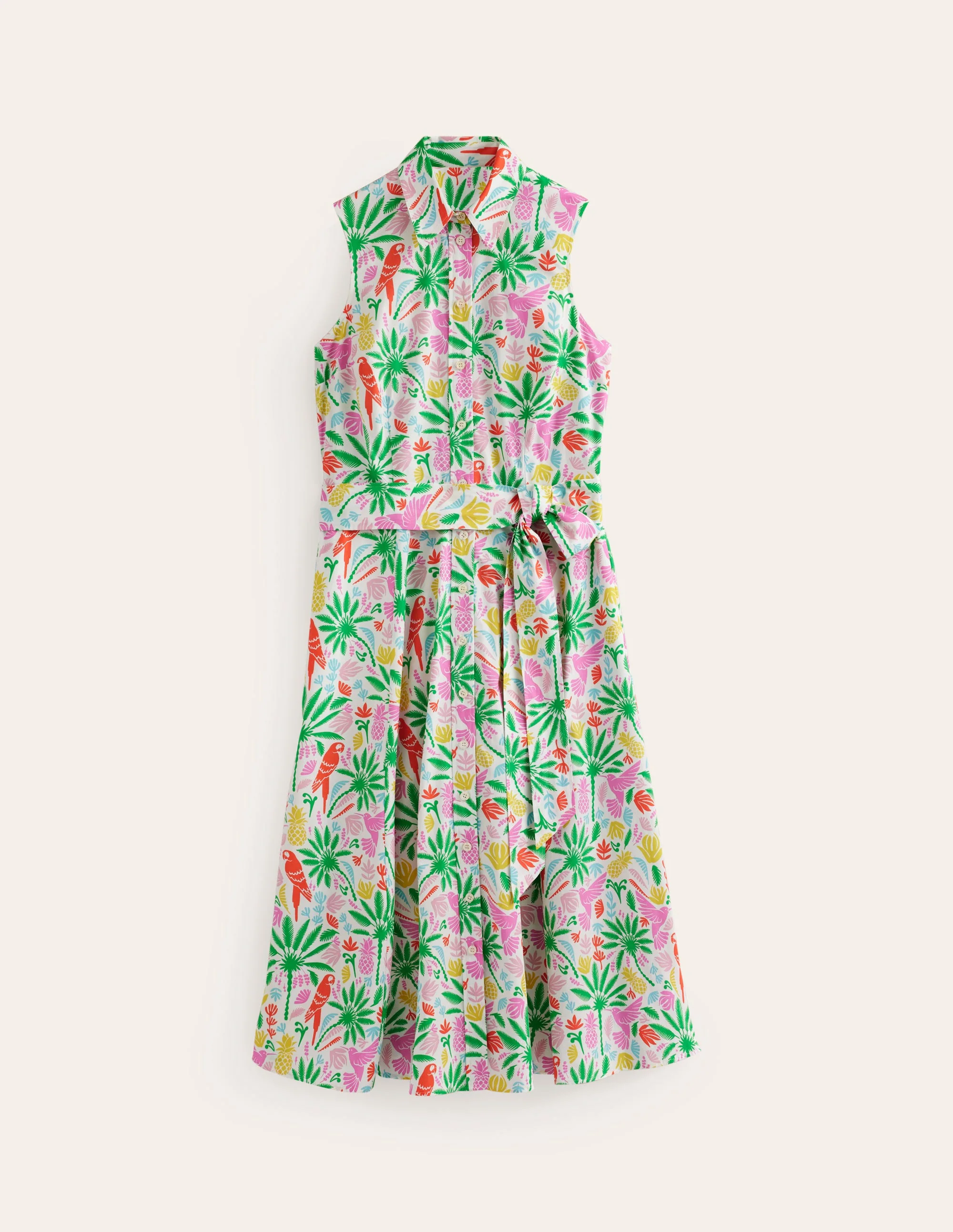 Amy Ärmelloses Hemdblusenkleid-Bunt, Tropisches Paradies - Image 6