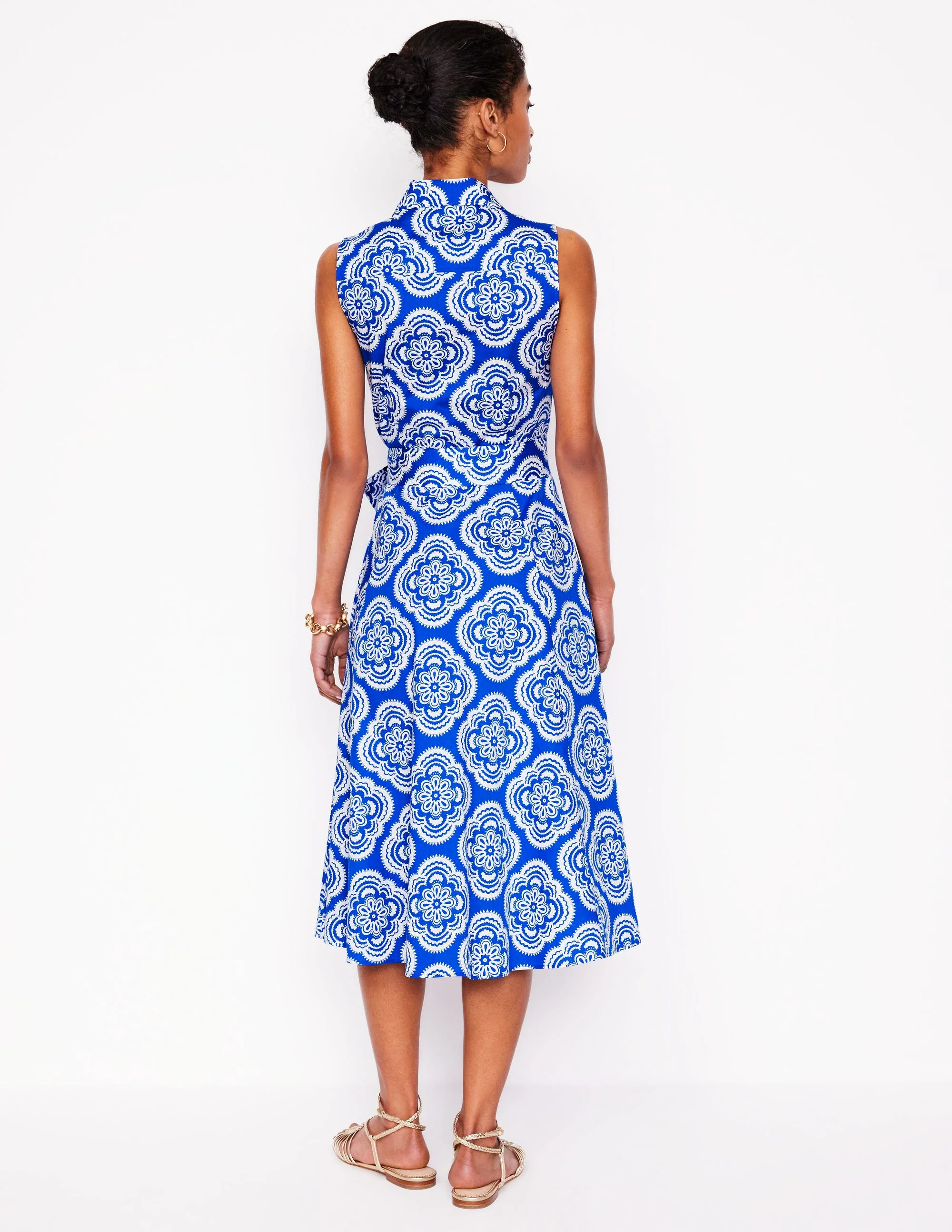 Amy Ärmelloses Hemdblusenkleid-Galerie-Blau, Botanic Blush-Motiv - Image 2