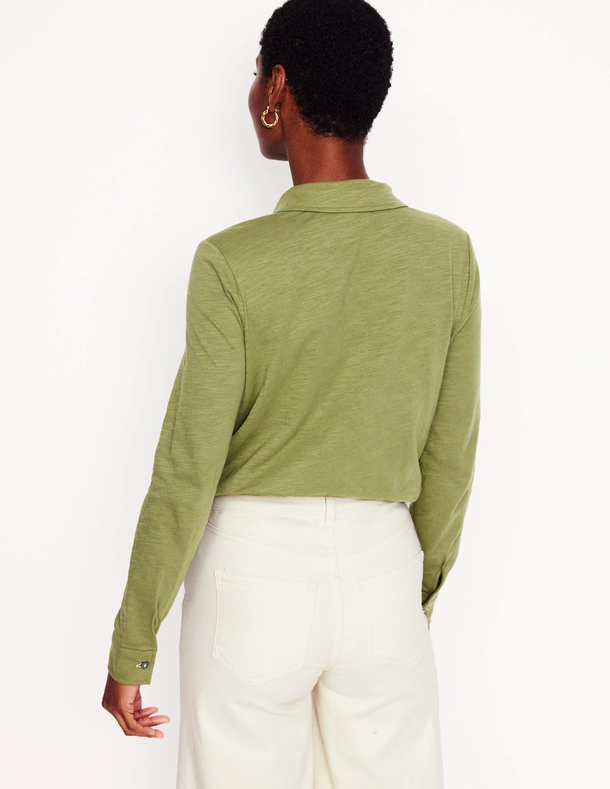 Amy Jersey-Hemd-Sanftes Olivgrün - Image 3