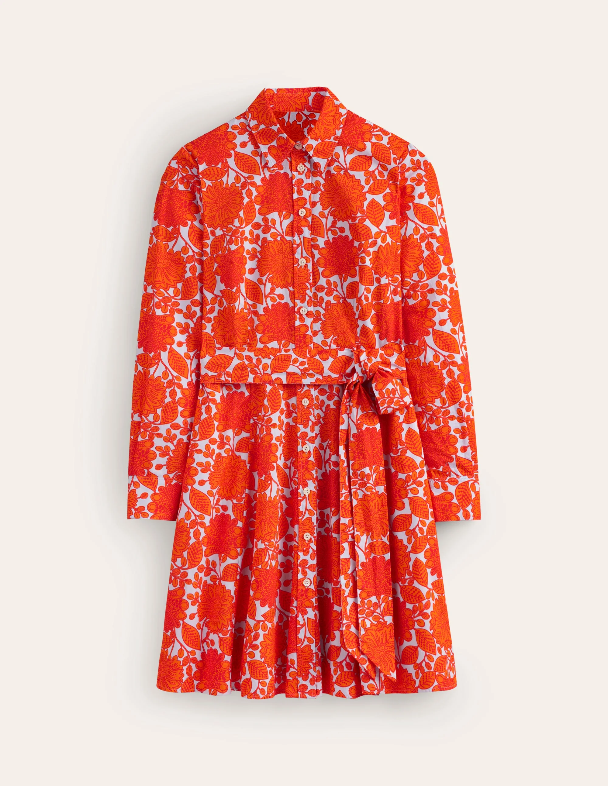 Amy Kurzes Hemdblusenkleid aus Baumwolle-Feuerwerk, Gardenia Swirl - Image 6