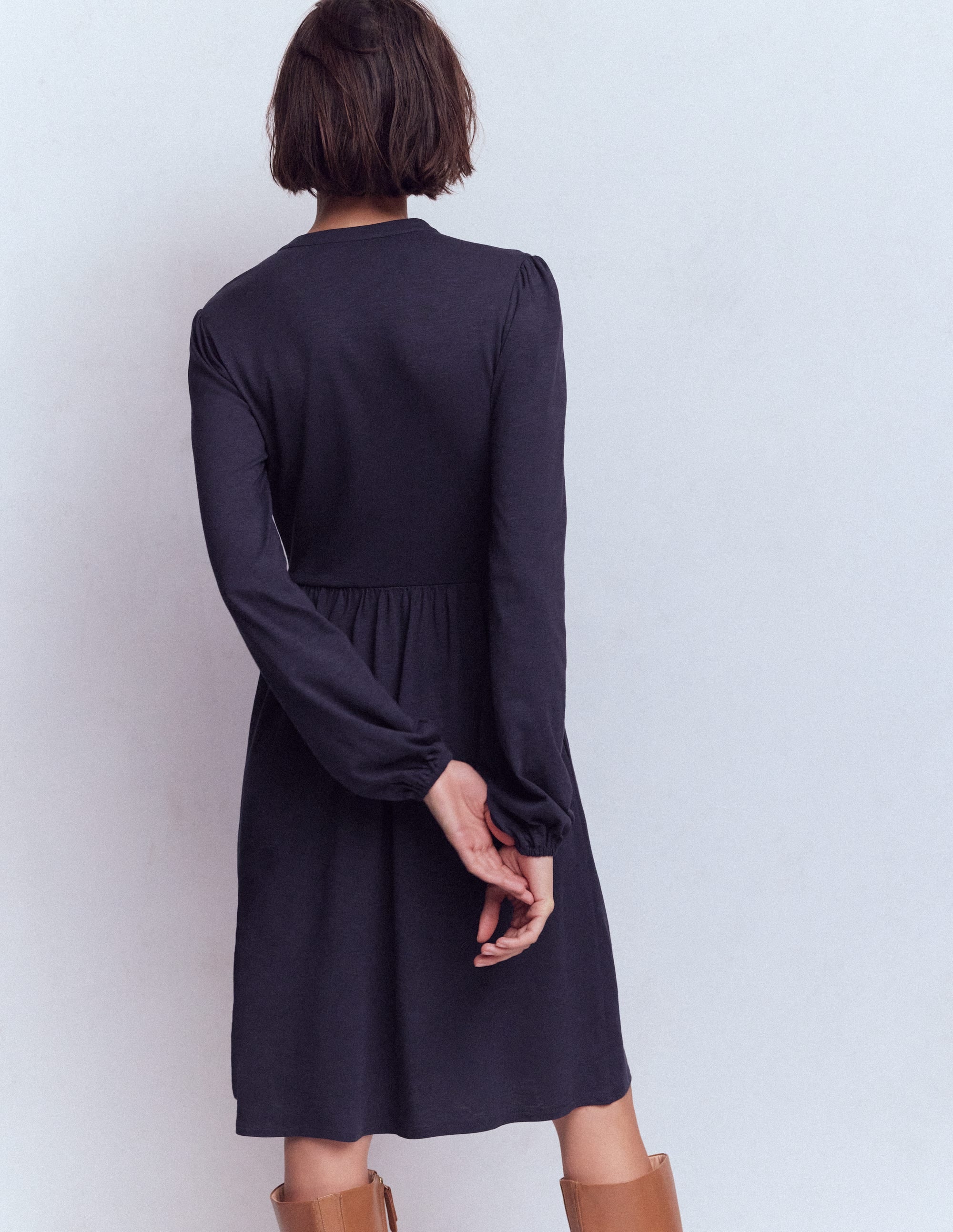 Amy Kurzes Jerseykleid-Marineblau - Image 3