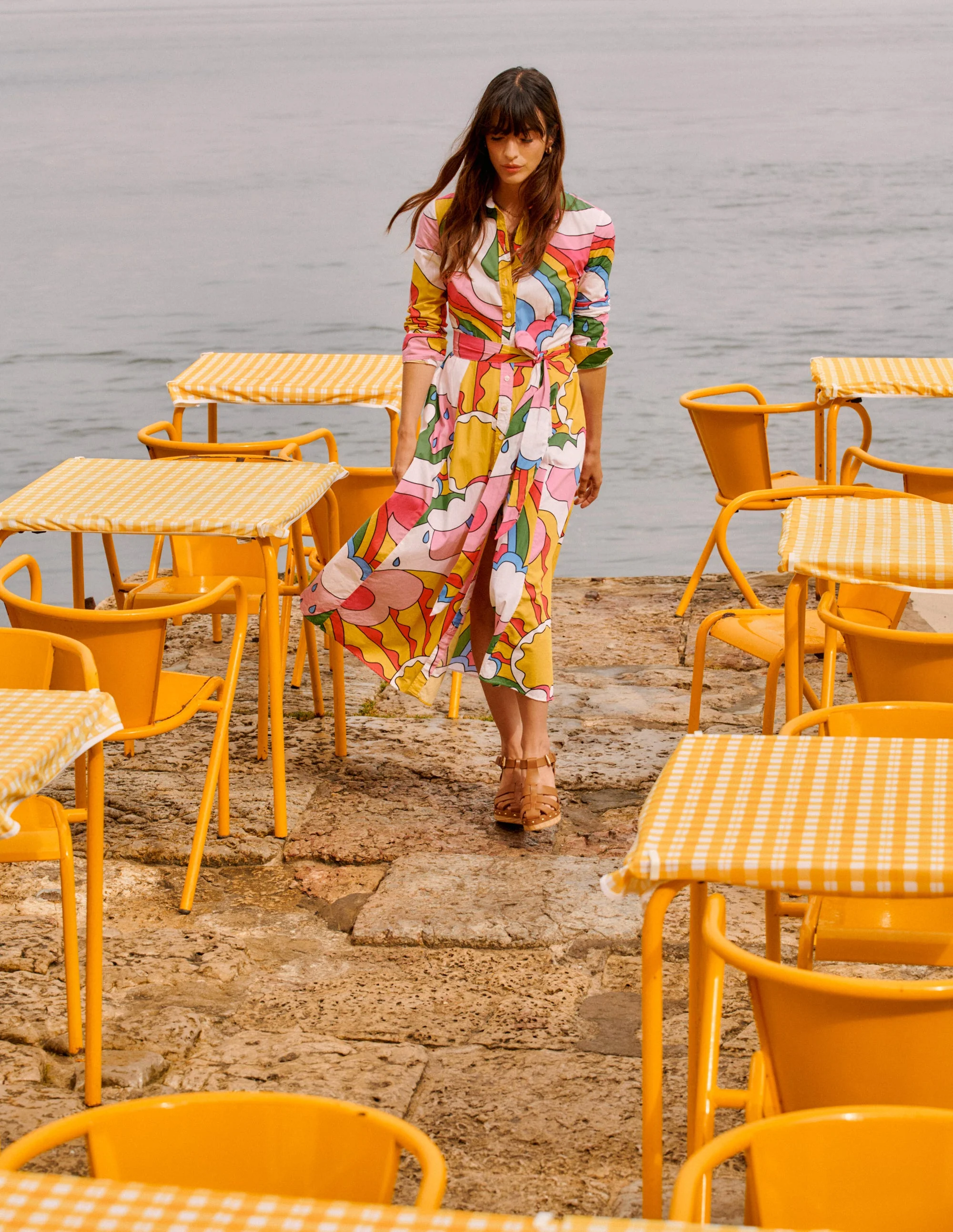 Amy Midi-Hemdblusenkleid aus Baumwolle-Bunt, Sonnenschein - Image 5