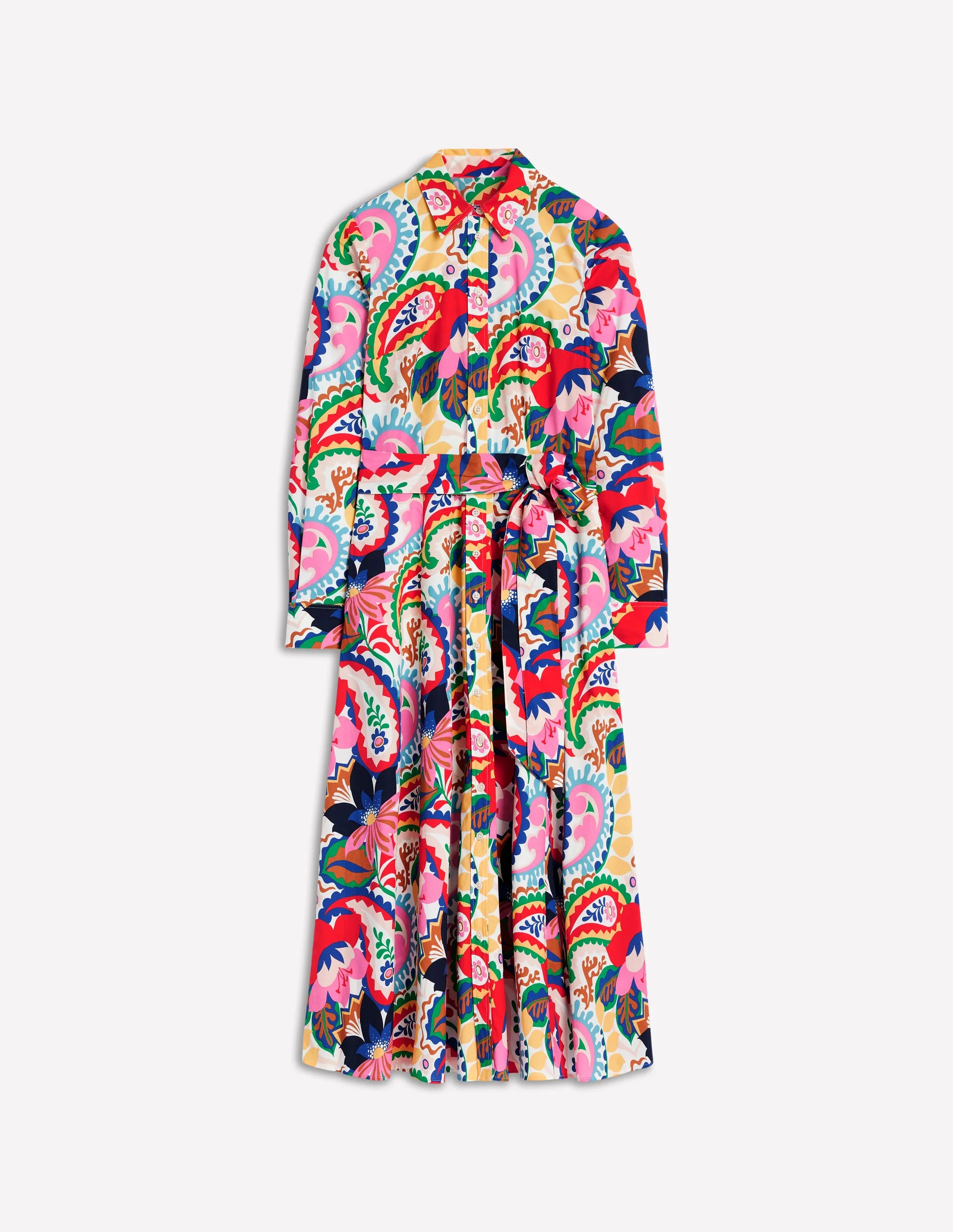 Amy Midi-Hemdblusenkleid aus Baumwolle-Naturweiß, Botanik-Paisley - Image 6