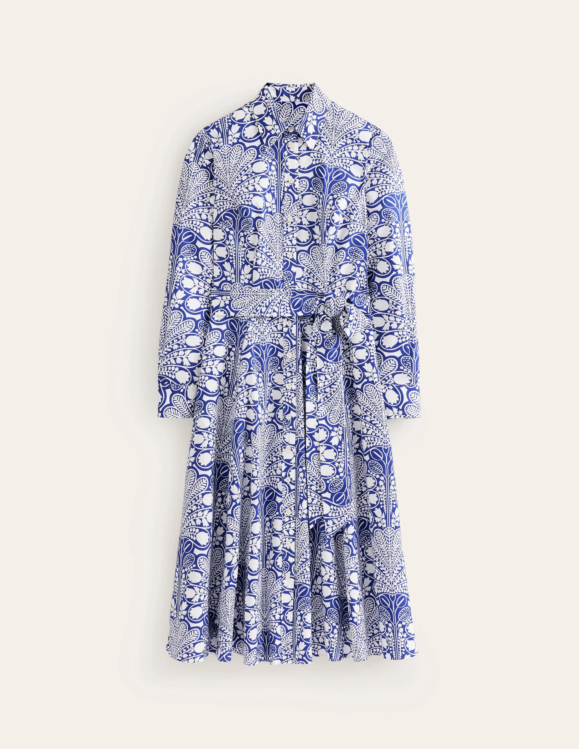 Amy Midi-Hemdblusenkleid aus Baumwolle-Surf the Web, Gardenia Swirl - Image 5
