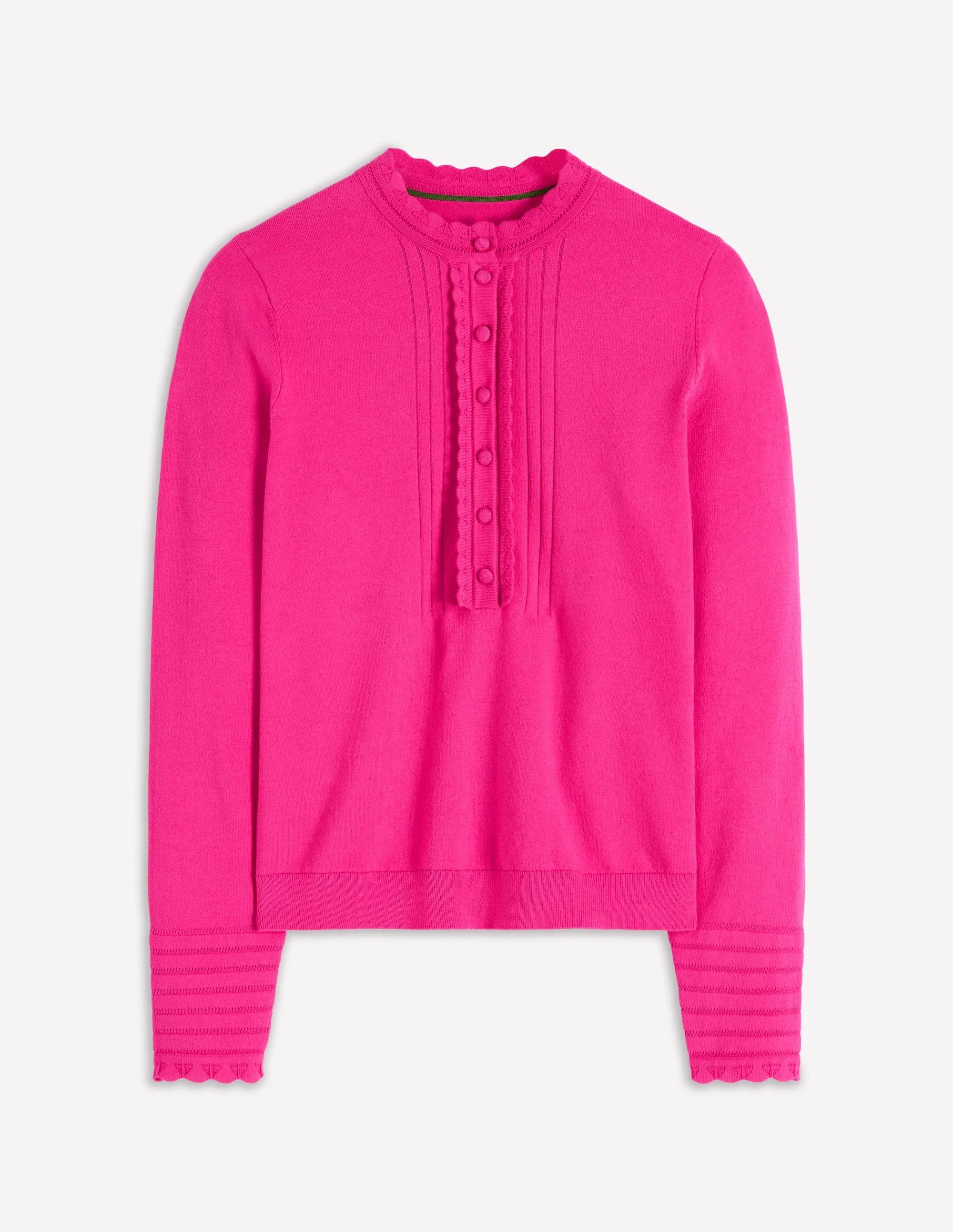 Angela Baumwollpullover mit Muschelsaum-Rosa Heide - Image 6