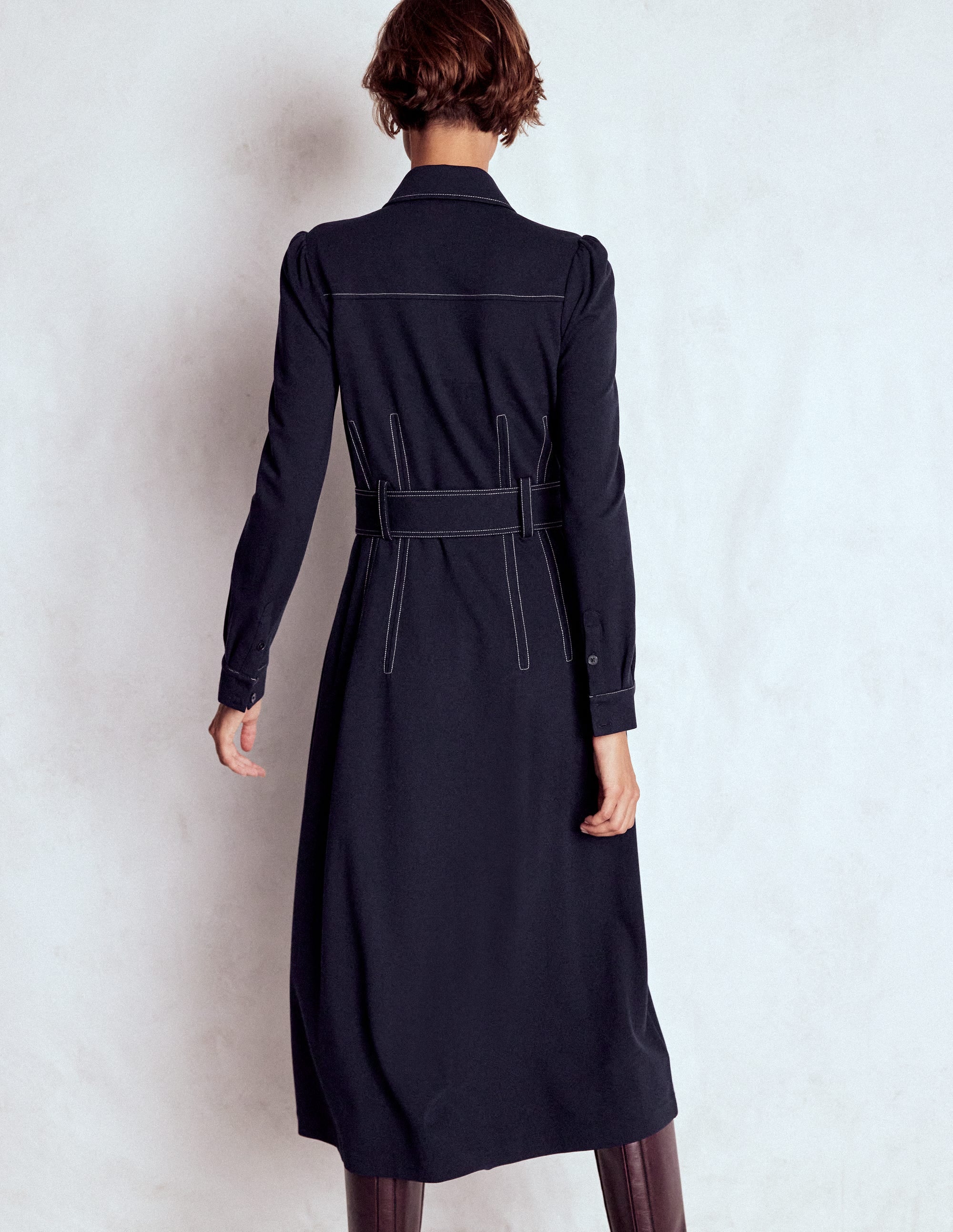 Anita Langärmliges Hemdblusenkleid-Marineblau - Image 3