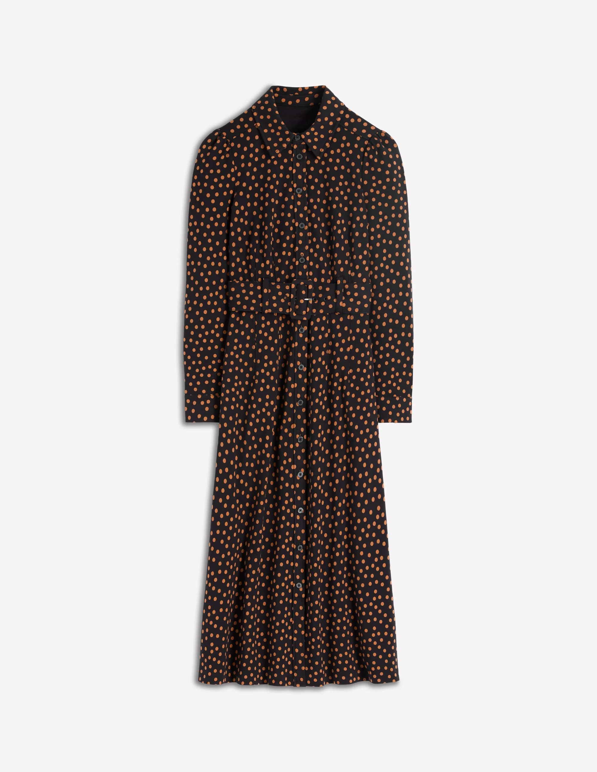 Anita Langärmliges Hemdblusenkleid-Schwarz, Gemalte Tupfen - Image 6