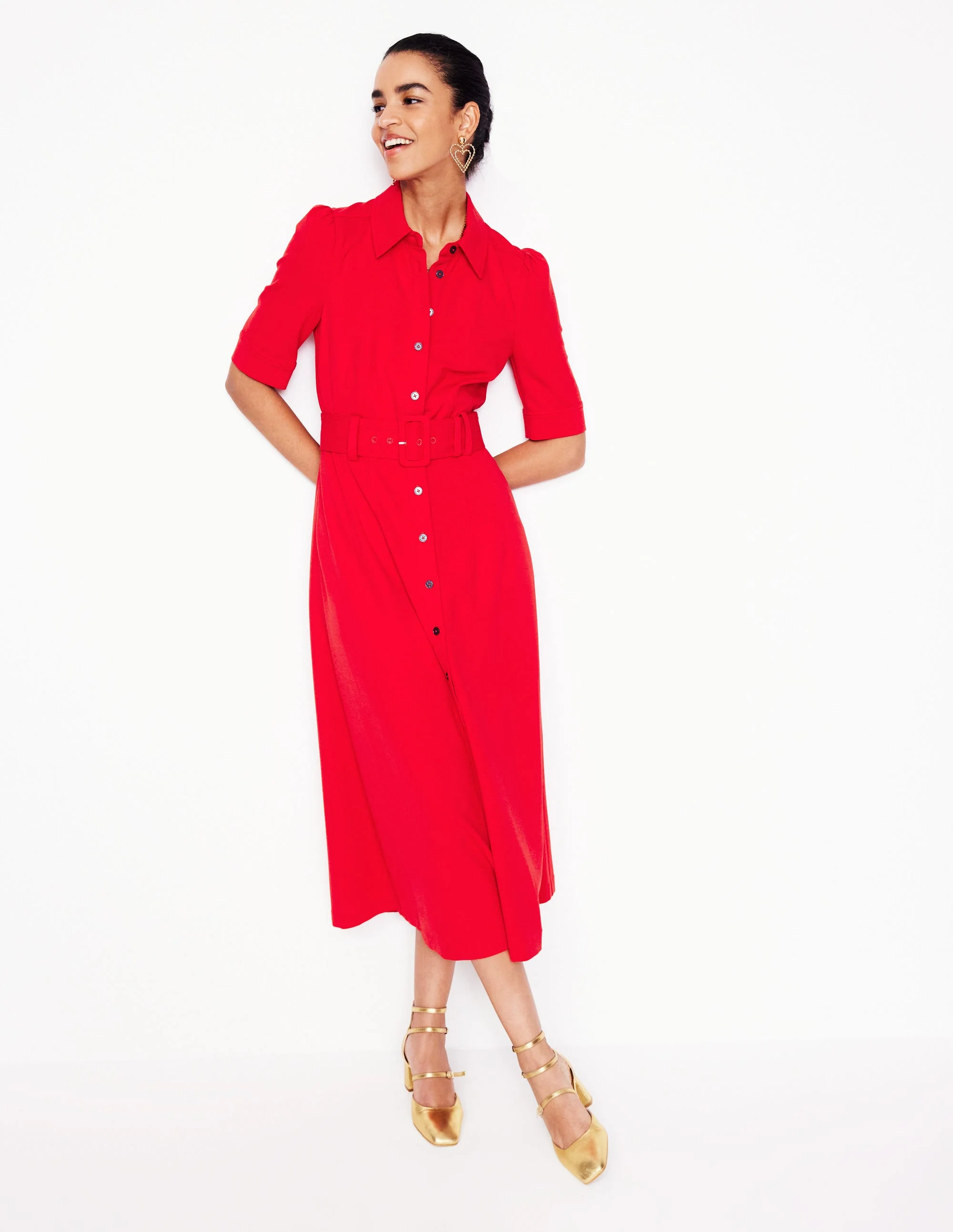 Anita Ponte-Hemdblusenkleid-Mohnblumenrot - Image 5