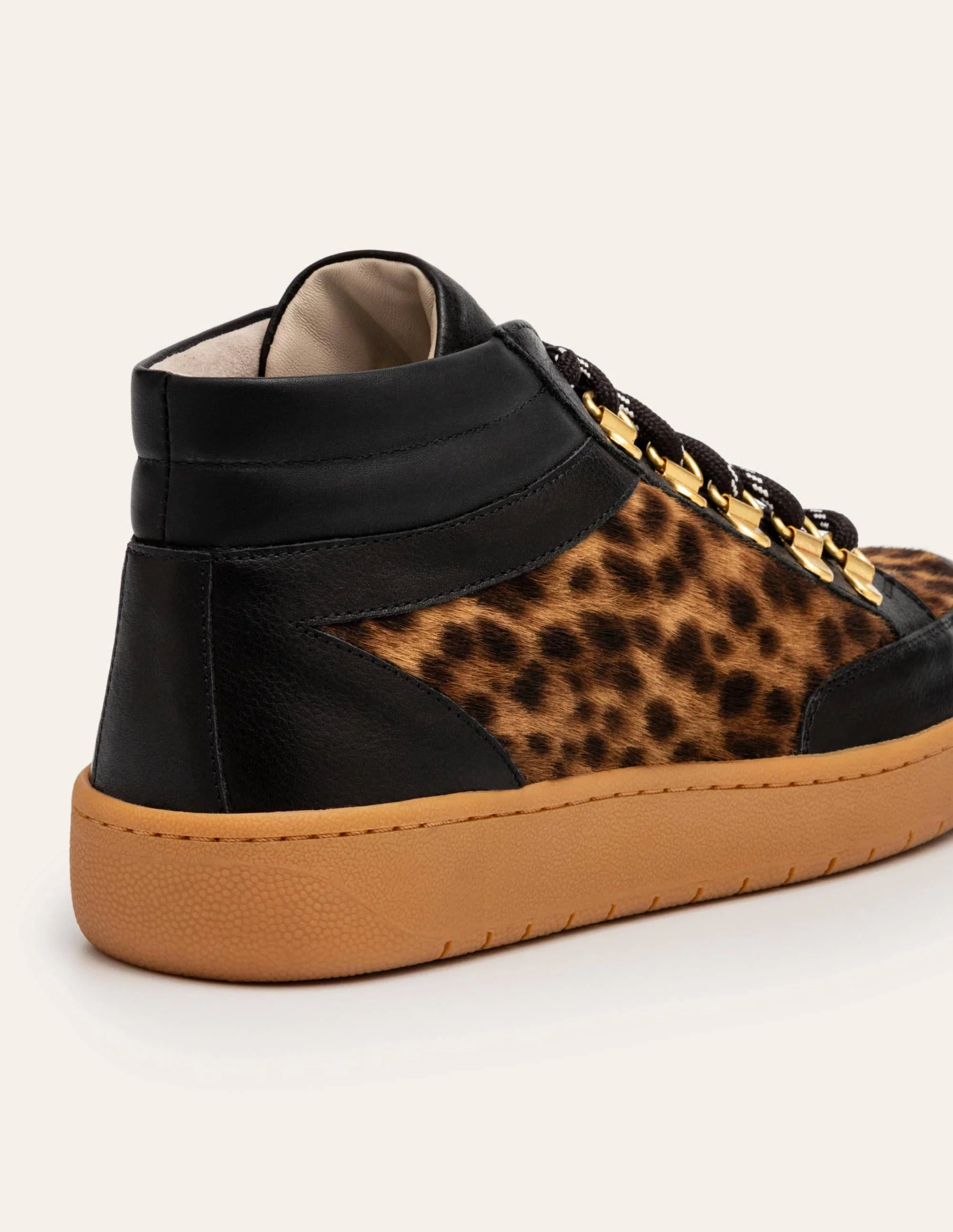 Anita Turnschuhe-Schwarz/Hellbraun, Leopardenmuster - Image 2
